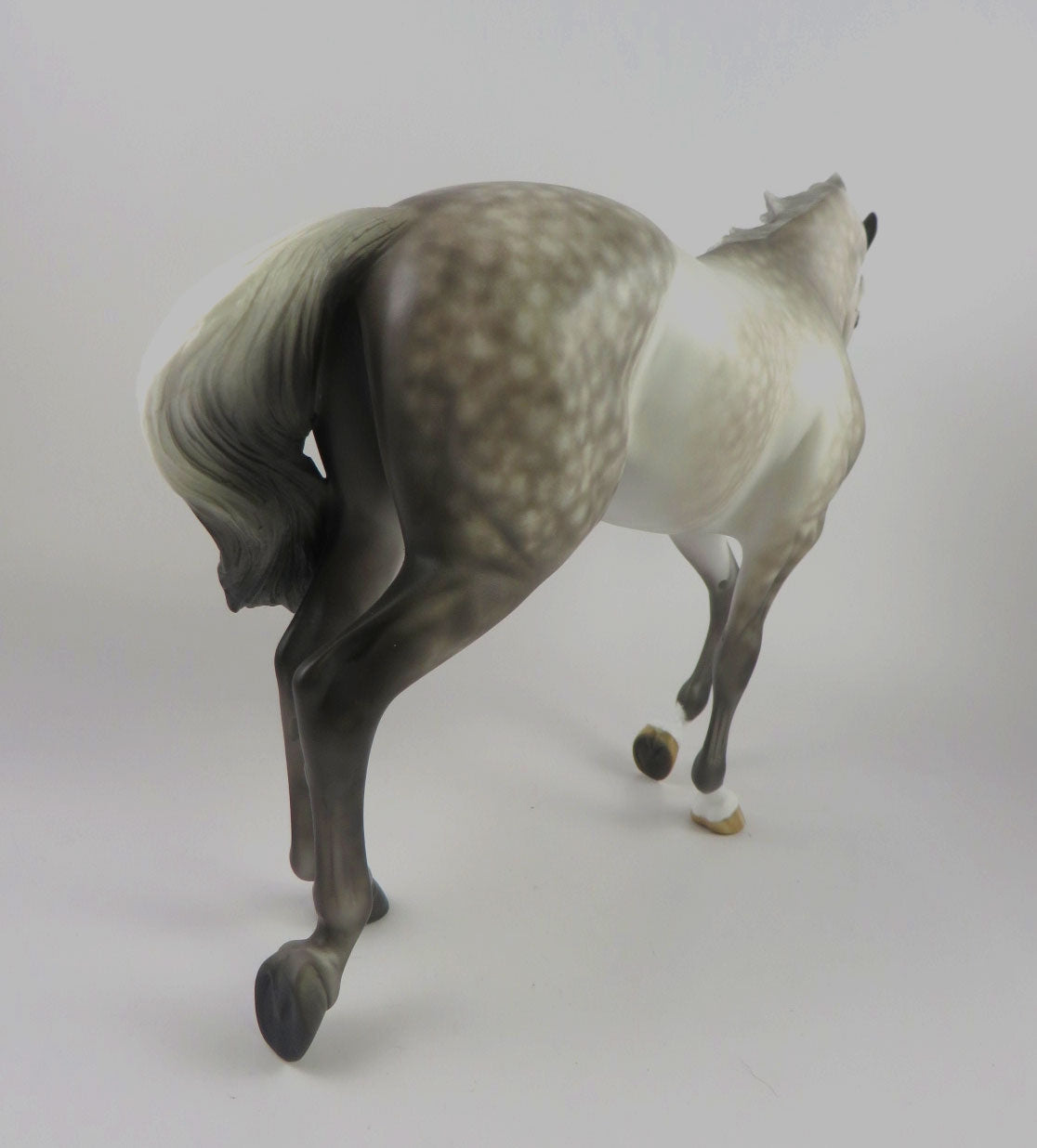 HEY BOO - OOAK DAPPLE GREY THOROUGHBRED MODEL HORSE BY SHERYL LEISURE MM19
