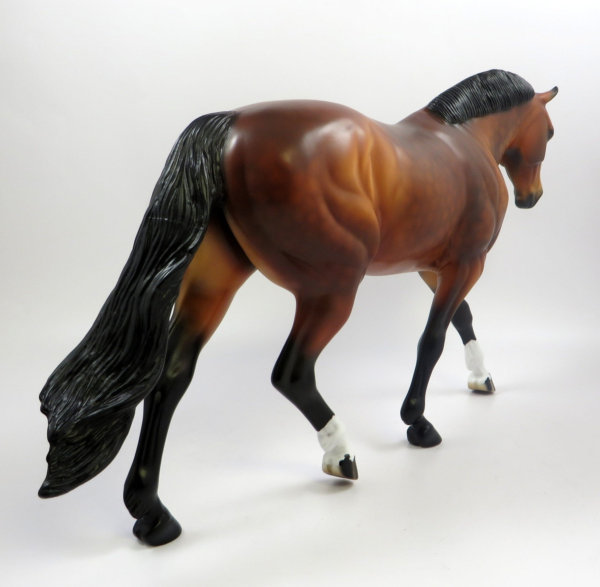 HIS MAJESTY-OOAK DAPPLE BAY IRISH DRAFT MODEL HORSE EQ 19