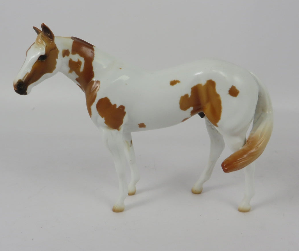 HO HO HO -- OOAK CHESTNUT PINTO STOCK CHIP  BY DAWN QUICK WHS19