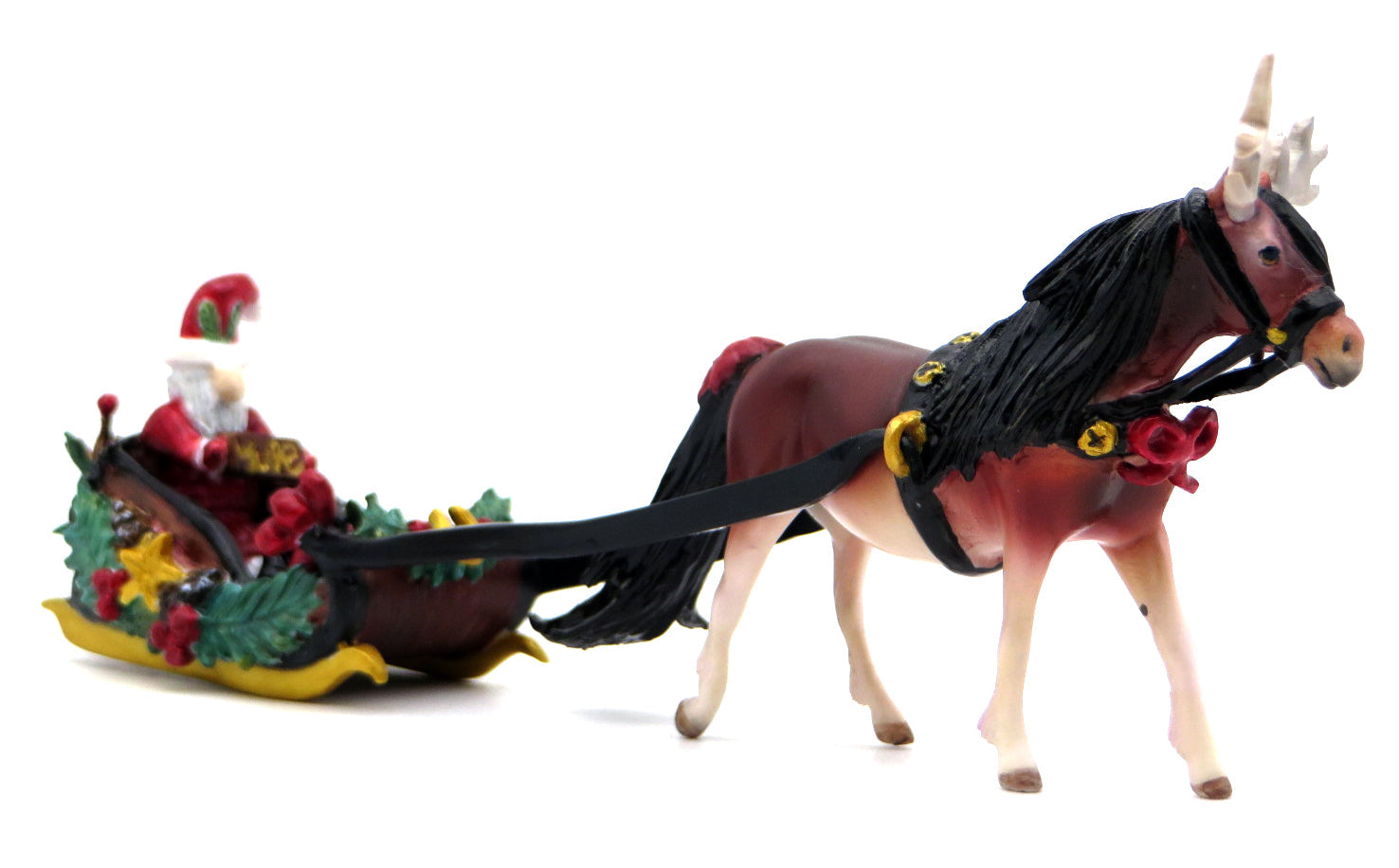 Holly-OOAK Custom Holiday Pony Chip and Sleigh Deco painted by Jas 12/2/21