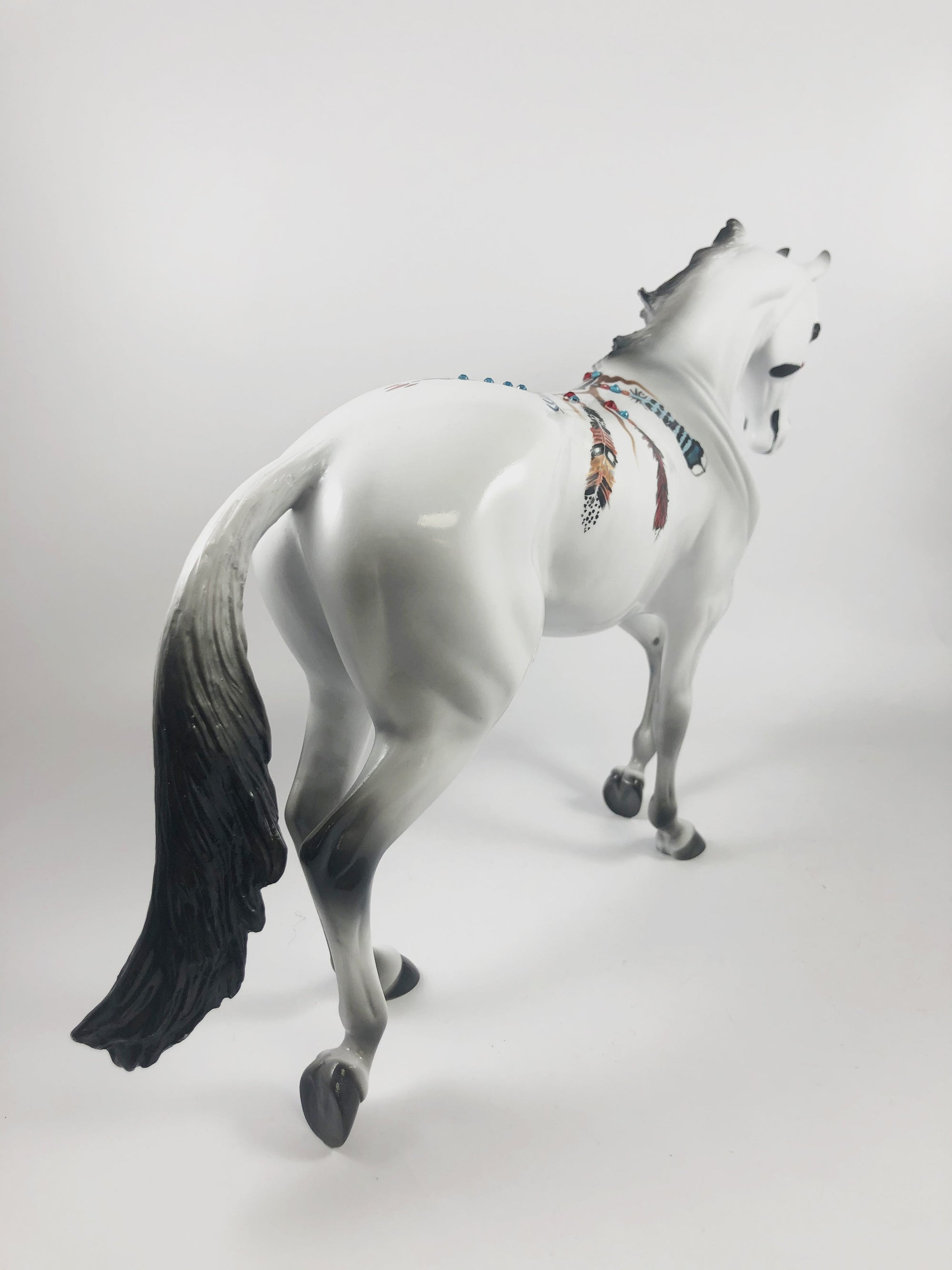 HOPI -OOAK TB DECORATOR LIGHT GREY SUGAR SKULL BY DAWN QUICK MM19