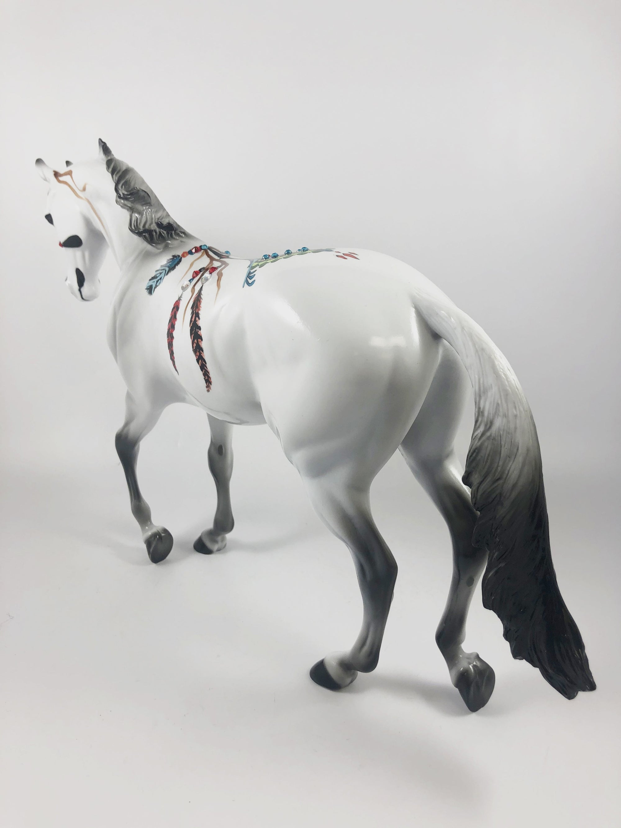 HOPI -OOAK TB DECORATOR LIGHT GREY SUGAR SKULL BY DAWN QUICK MM19