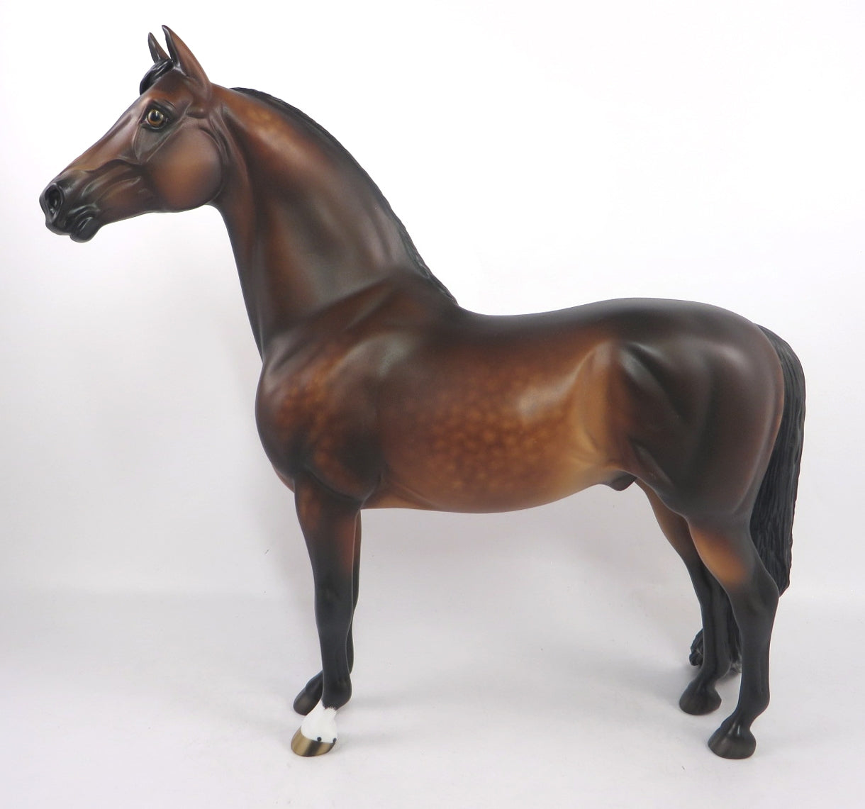 HOW NO - OOAK DARK DAPPLE BAY MORGAN MODEL HORSE BY SHERYL LEISURE