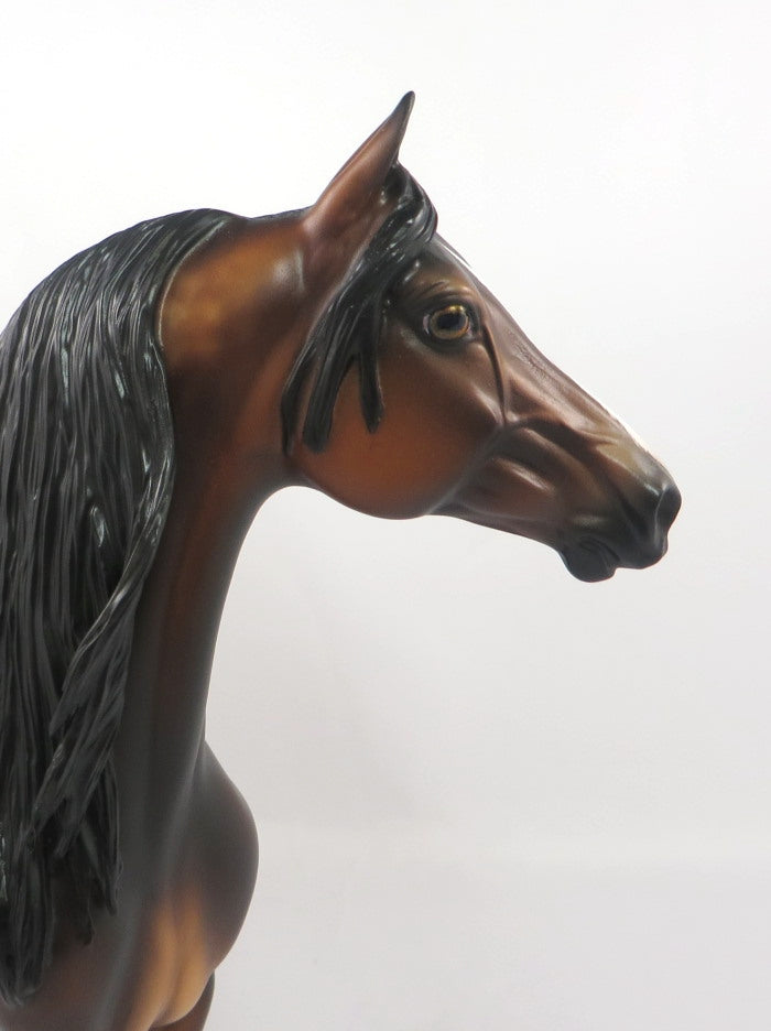 HOW NO - OOAK DARK DAPPLE BAY MORGAN MODEL HORSE BY SHERYL LEISURE