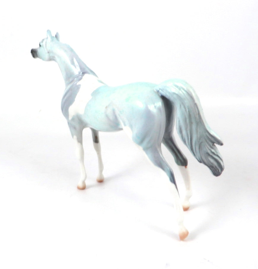 ICEFALL - OOAK LIGHT BLUE PINTO ARABIAN CHIP DECORATOR BY DAWN QUICK WHS19