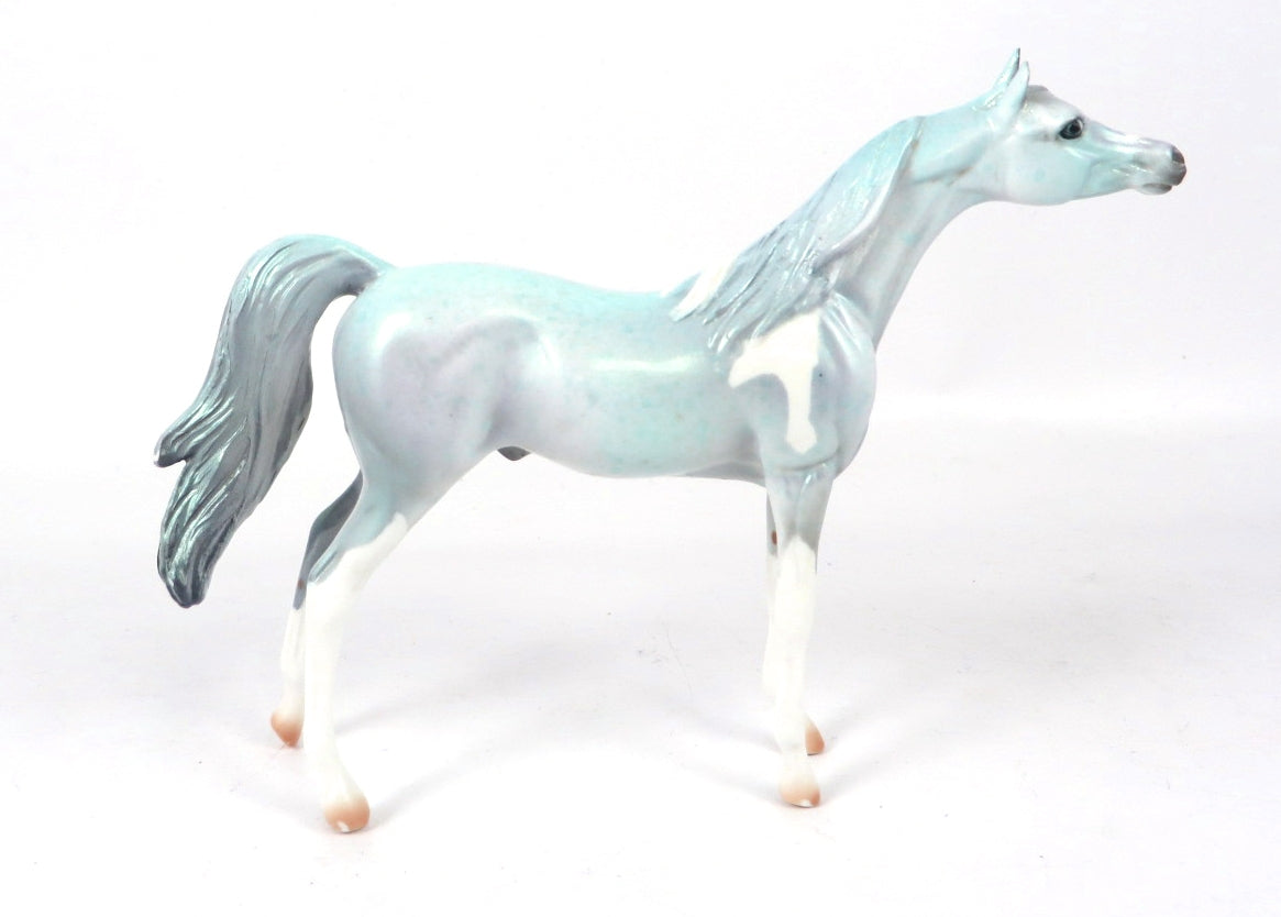 ICEFALL - OOAK LIGHT BLUE PINTO ARABIAN CHIP DECORATOR BY DAWN QUICK WHS19