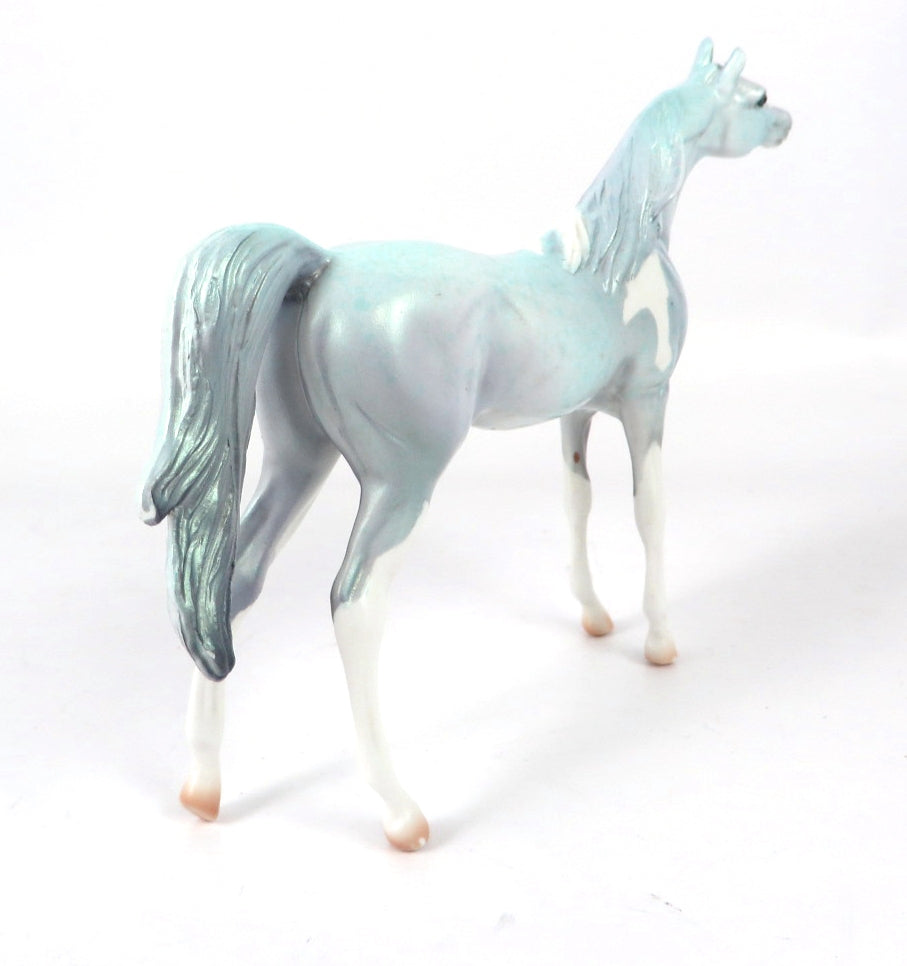 ICEFALL - OOAK LIGHT BLUE PINTO ARABIAN CHIP DECORATOR BY DAWN QUICK WHS19