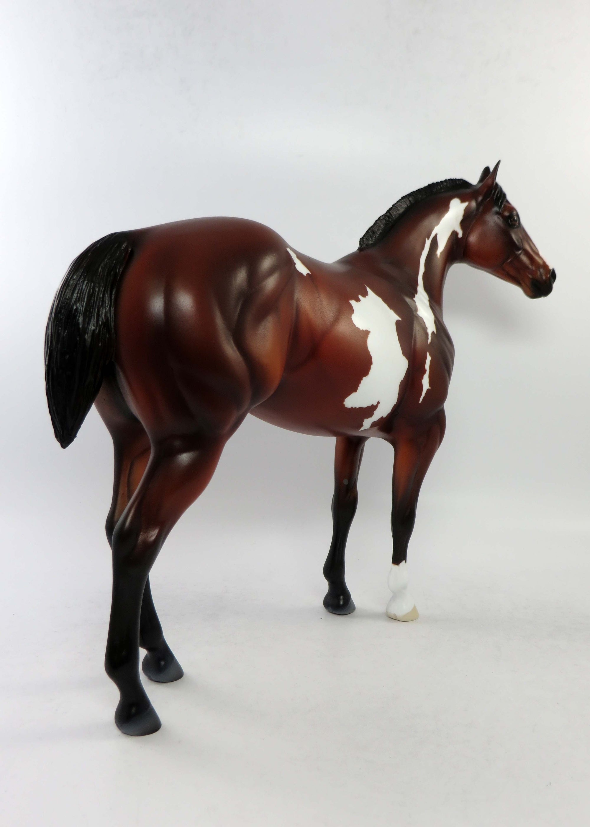 BALDY-LE-15 BAY PAINT ISH MODEL HORSE BY AUDREY DIXON EQ 2018