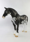 DEVINSHIRE-OOAK BLACK PINTO HEAVY DRAFT MARE MODEL HORSE BY DAWN QUICK EQ 2018