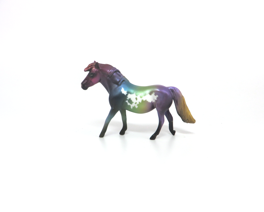 MAMBO - OOAK MARDI GRAS DECORATOR PONY CHIP MODEL HORSE BY AMANDA HOSTETLER 3-5-19