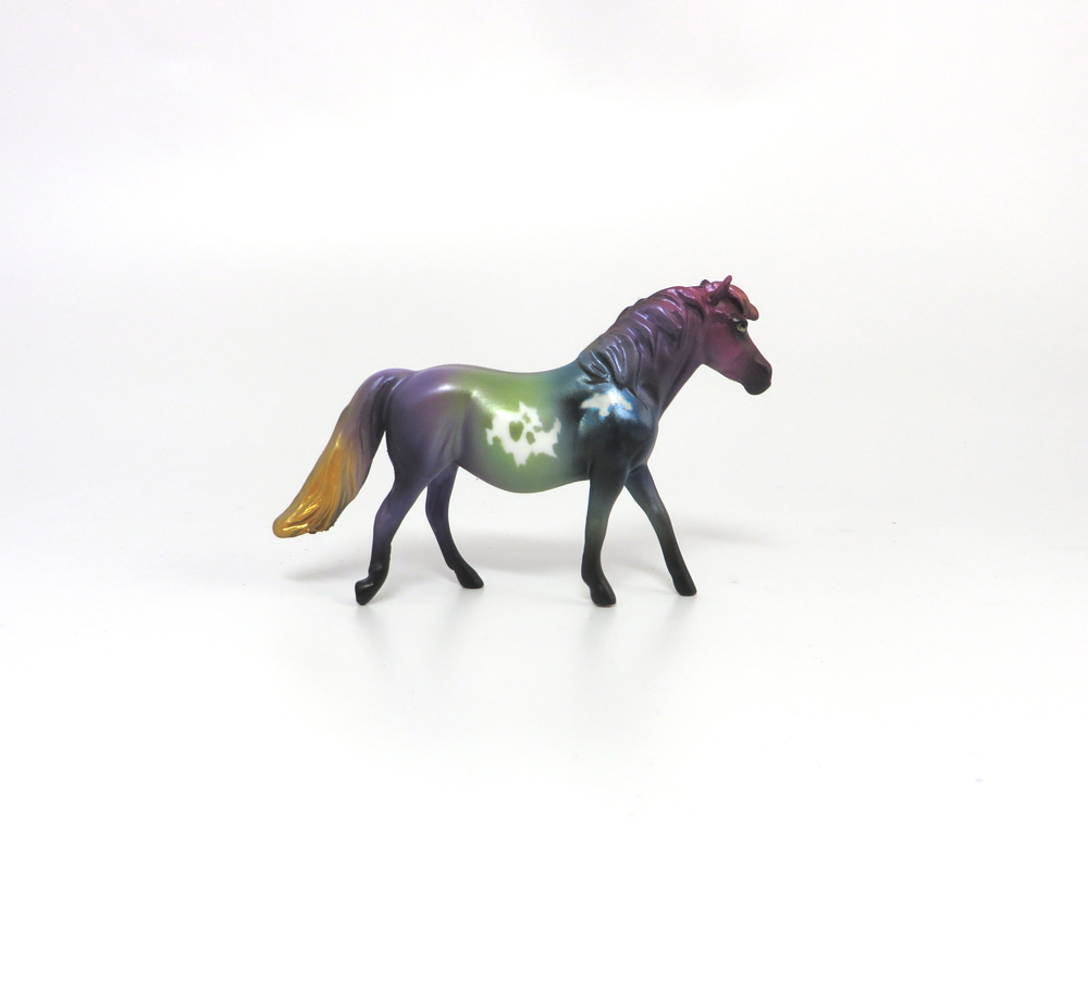 MAMBO - OOAK MARDI GRAS DECORATOR PONY CHIP MODEL HORSE BY AMANDA HOSTETLER 3-5-19