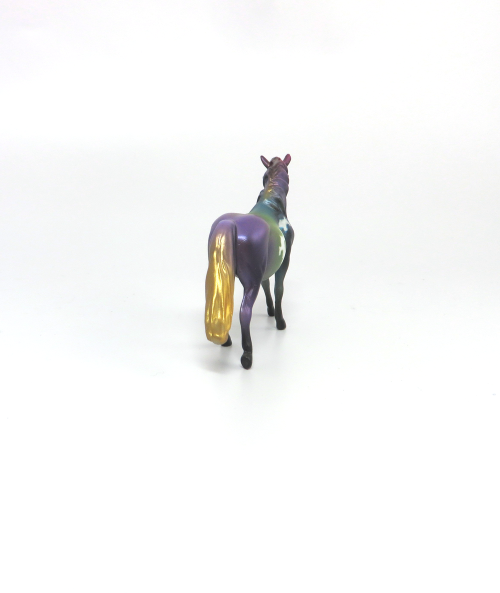 MAMBO - OOAK MARDI GRAS DECORATOR PONY CHIP MODEL HORSE BY AMANDA HOSTETLER 3-5-19