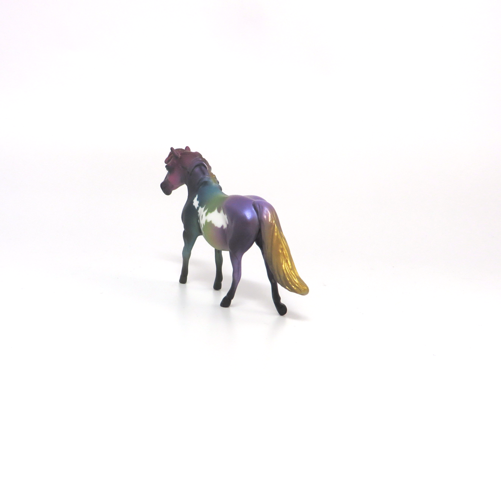 MAMBO - OOAK MARDI GRAS DECORATOR PONY CHIP MODEL HORSE BY AMANDA HOSTETLER 3-5-19