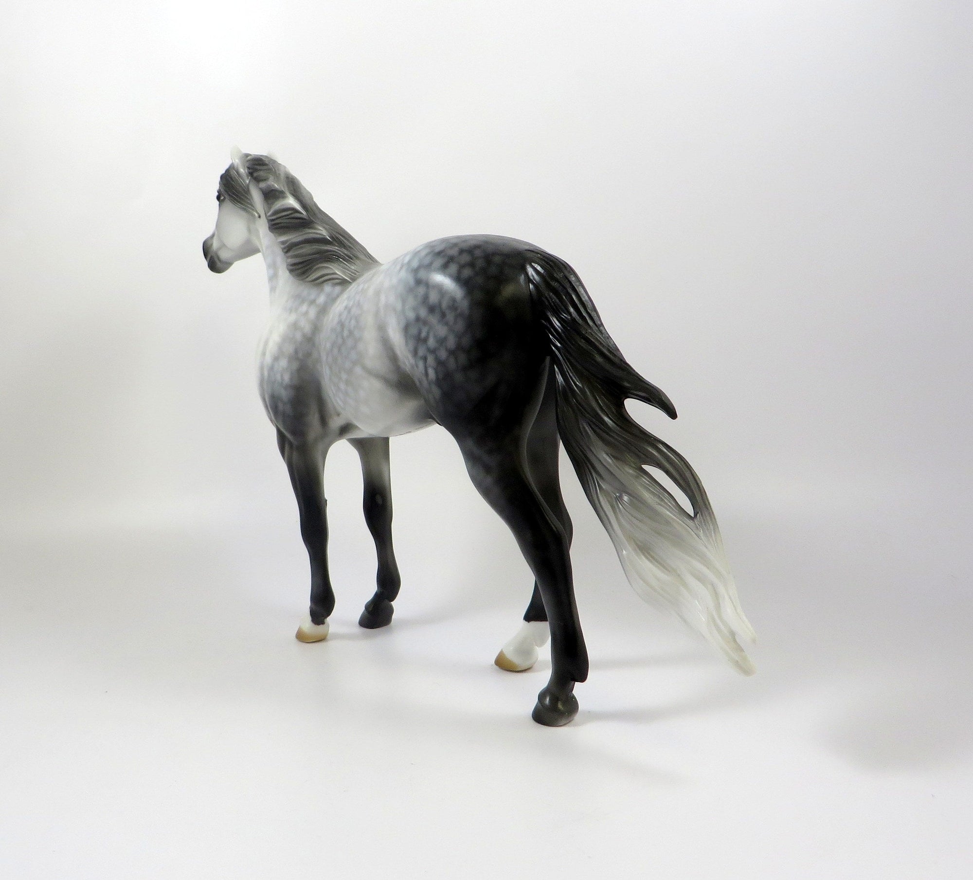 KEEP SAKE-OOAK STAR DAPPLE GREY SPANISH MUSTANG MODEL HORSE 8/05/19