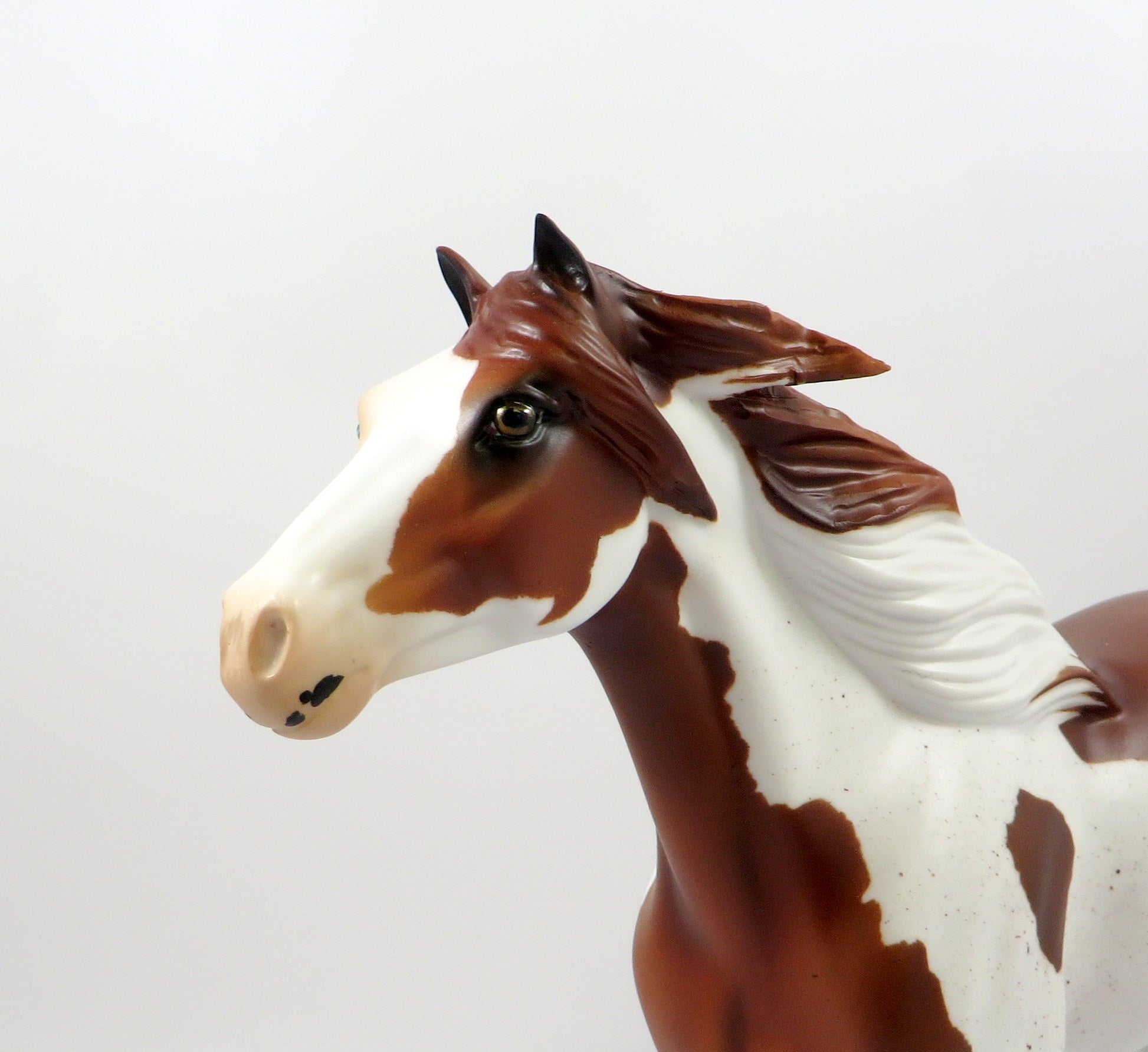 POINT TAKEN-OOAK CHESTNUT OVERO WITH BELTON SPOTTING SPANISH MUSTANG MODEL HORSE 8/5/19