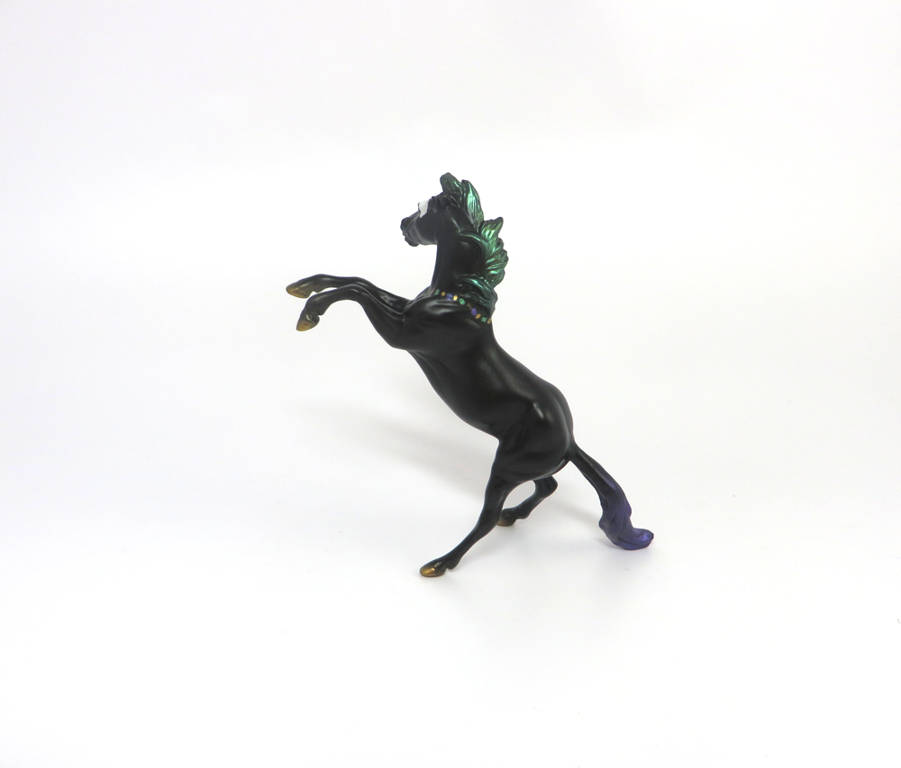 VOO DOO- OOAK MARDI GRAS DECORATOR REARING CHIP BLACK BY AMANDA HOSTETLER 3-5-19