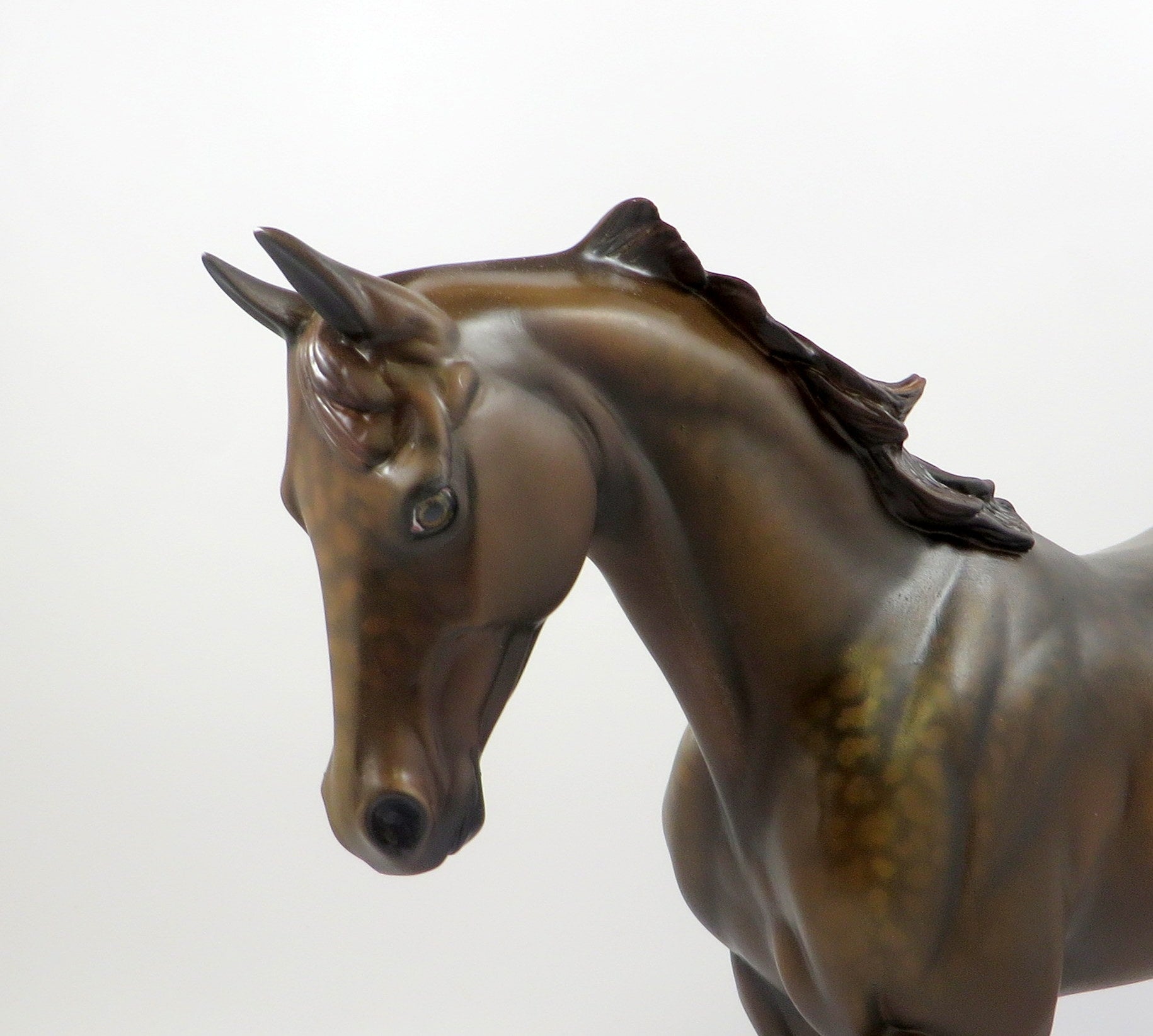 HAMLIN-OOAK BROWN WITH DAPPLES THOROUGHBRED MODEL HORSE EQ 19