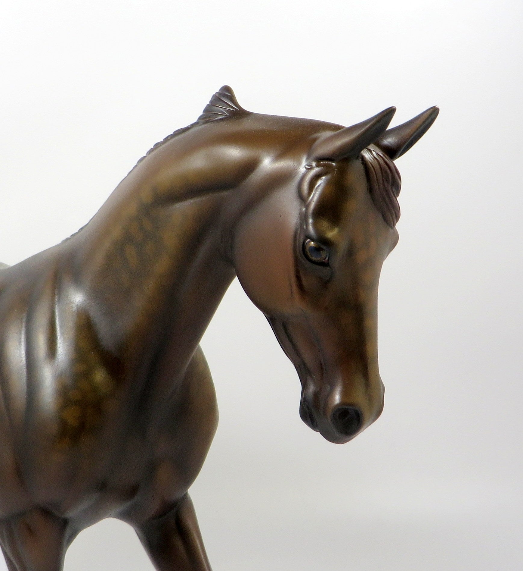 HAMLIN-OOAK BROWN WITH DAPPLES THOROUGHBRED MODEL HORSE EQ 19