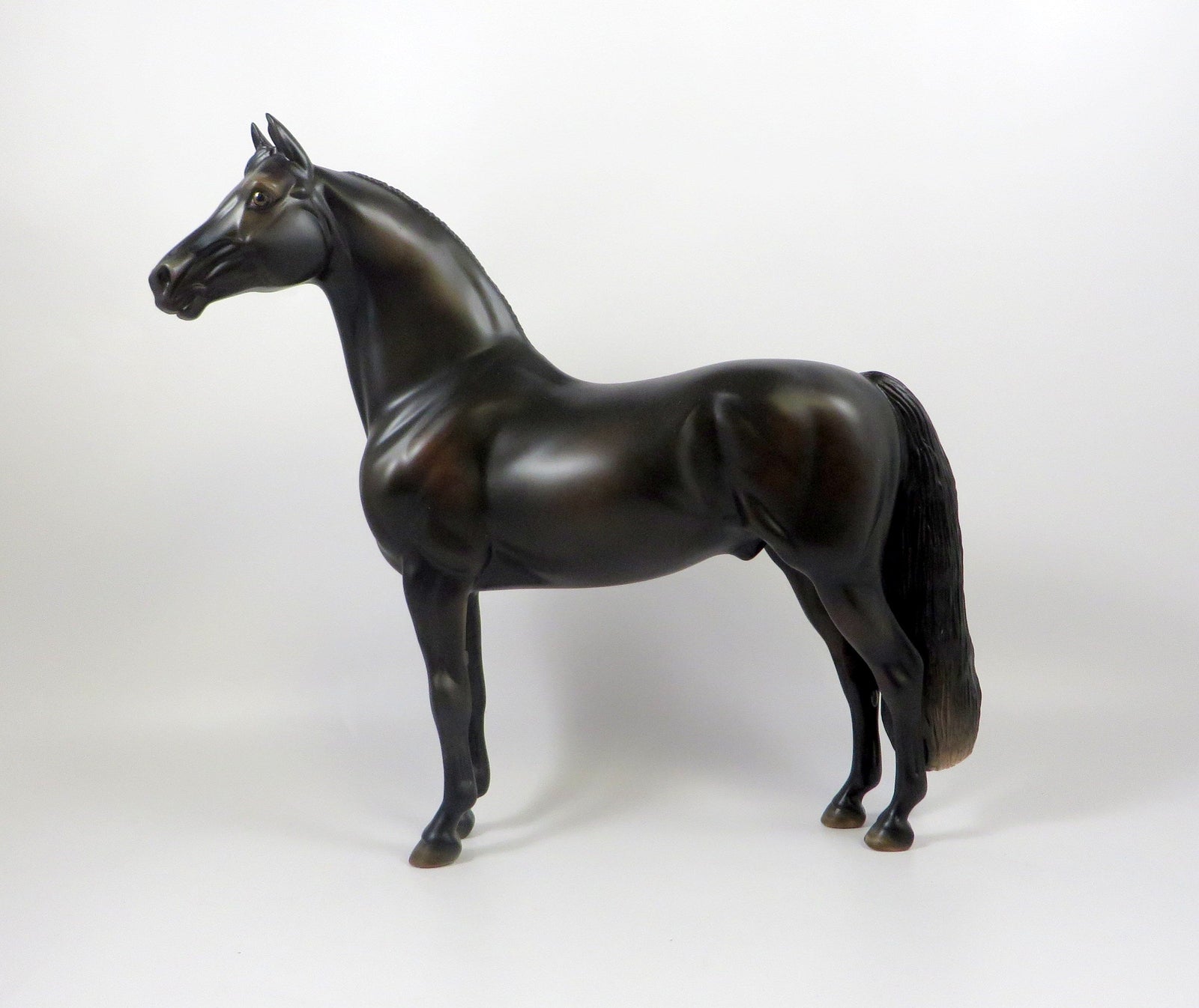 AFTERSHOCK-OOAK DAPPLE BLACK MORGAN MODEL HORSE 8/6/19