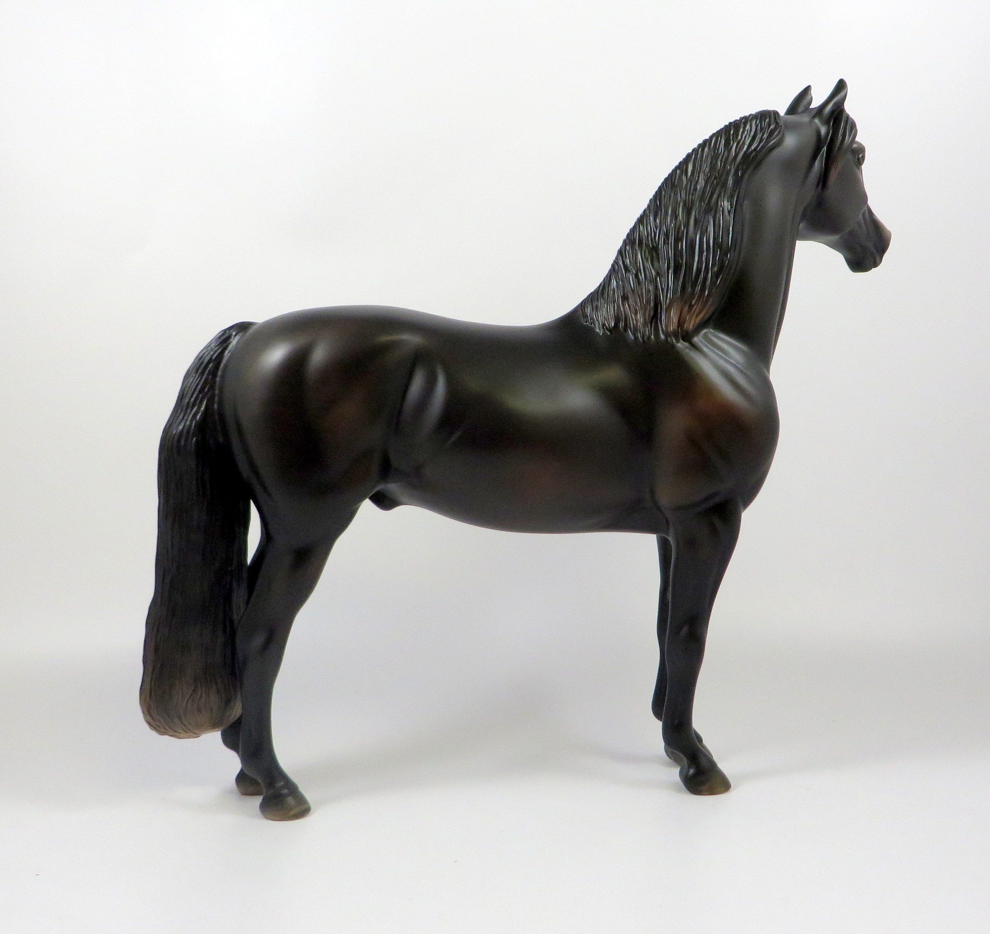 AFTERSHOCK-OOAK DAPPLE BLACK MORGAN MODEL HORSE 8/6/19