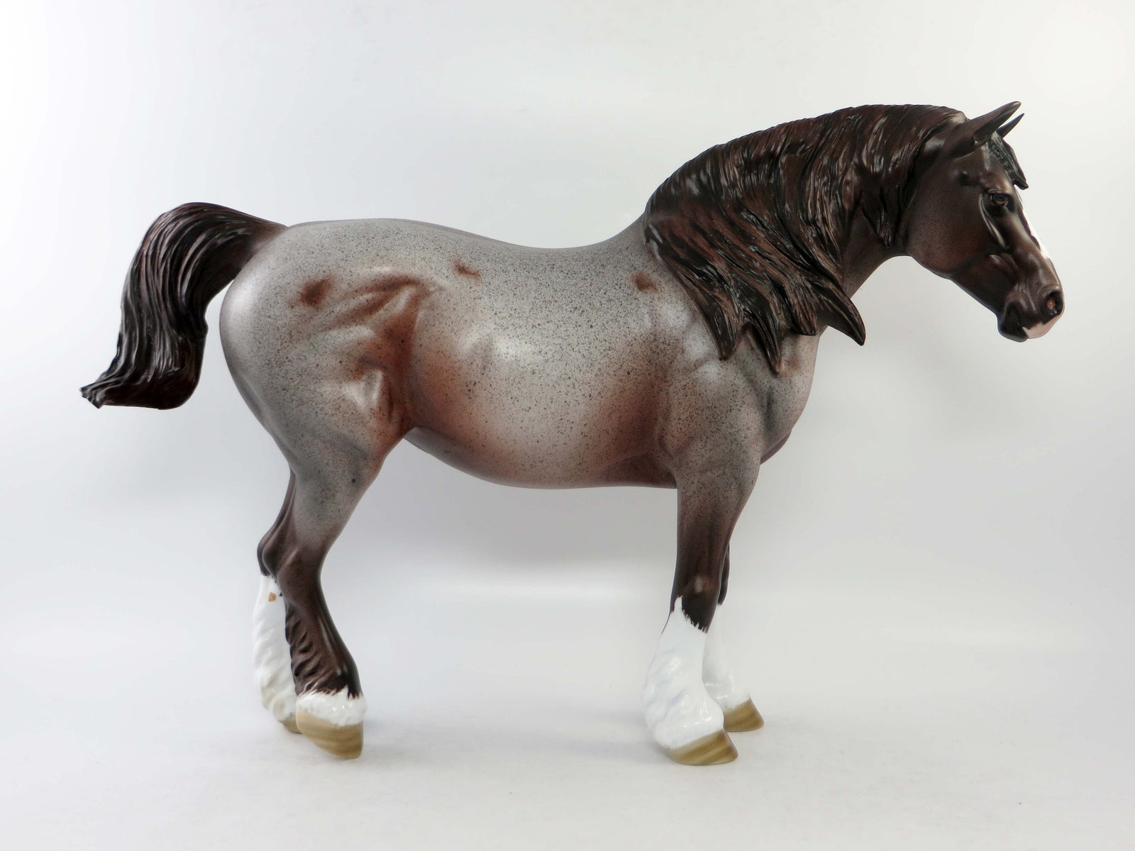 ROSEMARY'S BABY - OOAK RED ROAN HEAVY DRAFT BUNNY MODEL HORSE BY DAWN QUICK EQ 2018