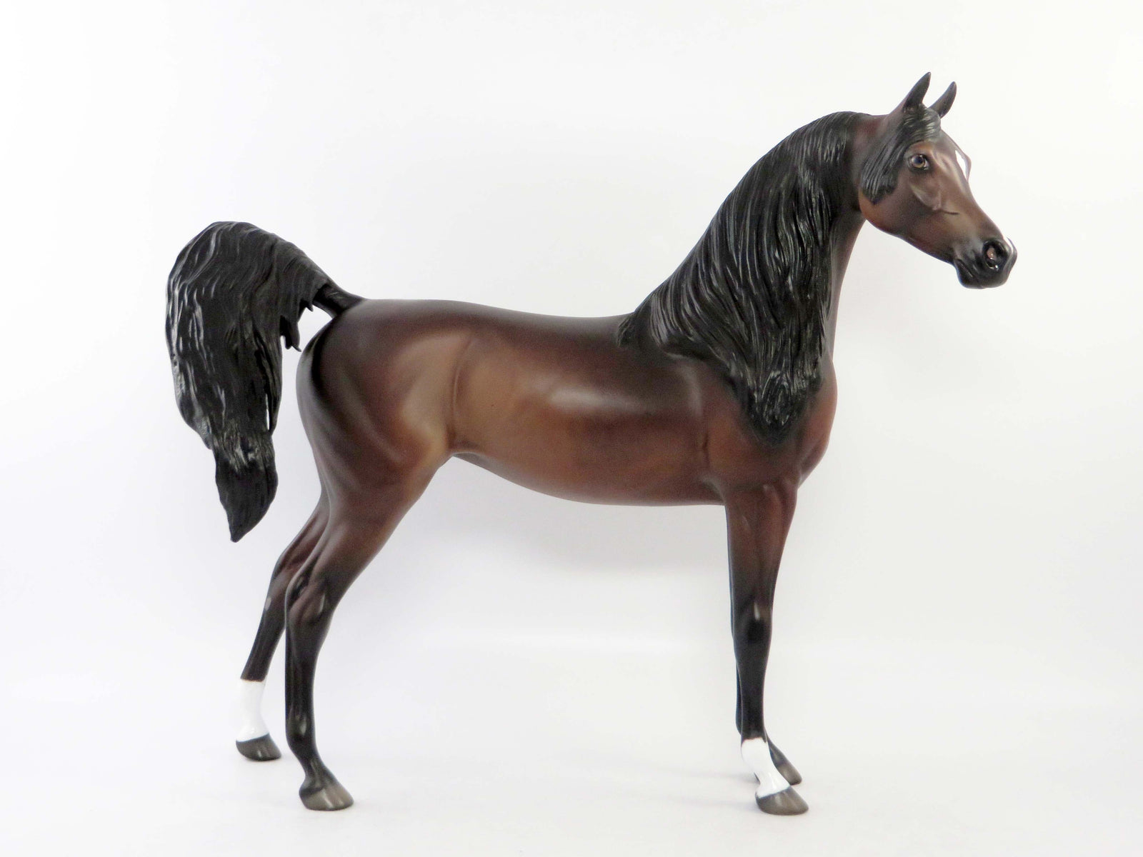 JOJO-OOAK DAPPLE BAY ARABIAN MARE MODEL HORSE BY DAWN QUICK EQ 2018