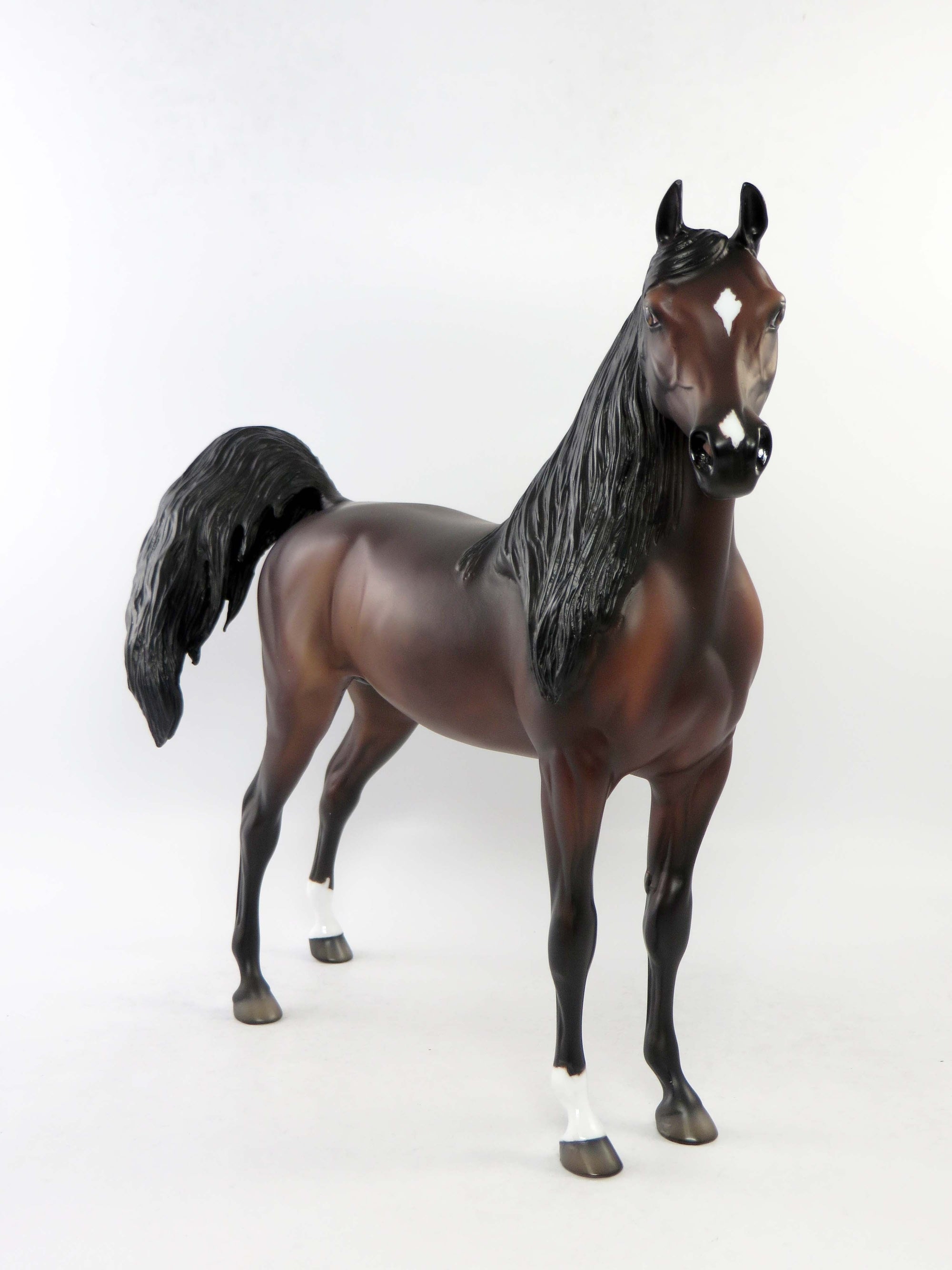 JOJO-OOAK DAPPLE BAY ARABIAN MARE MODEL HORSE BY DAWN QUICK EQ 2018