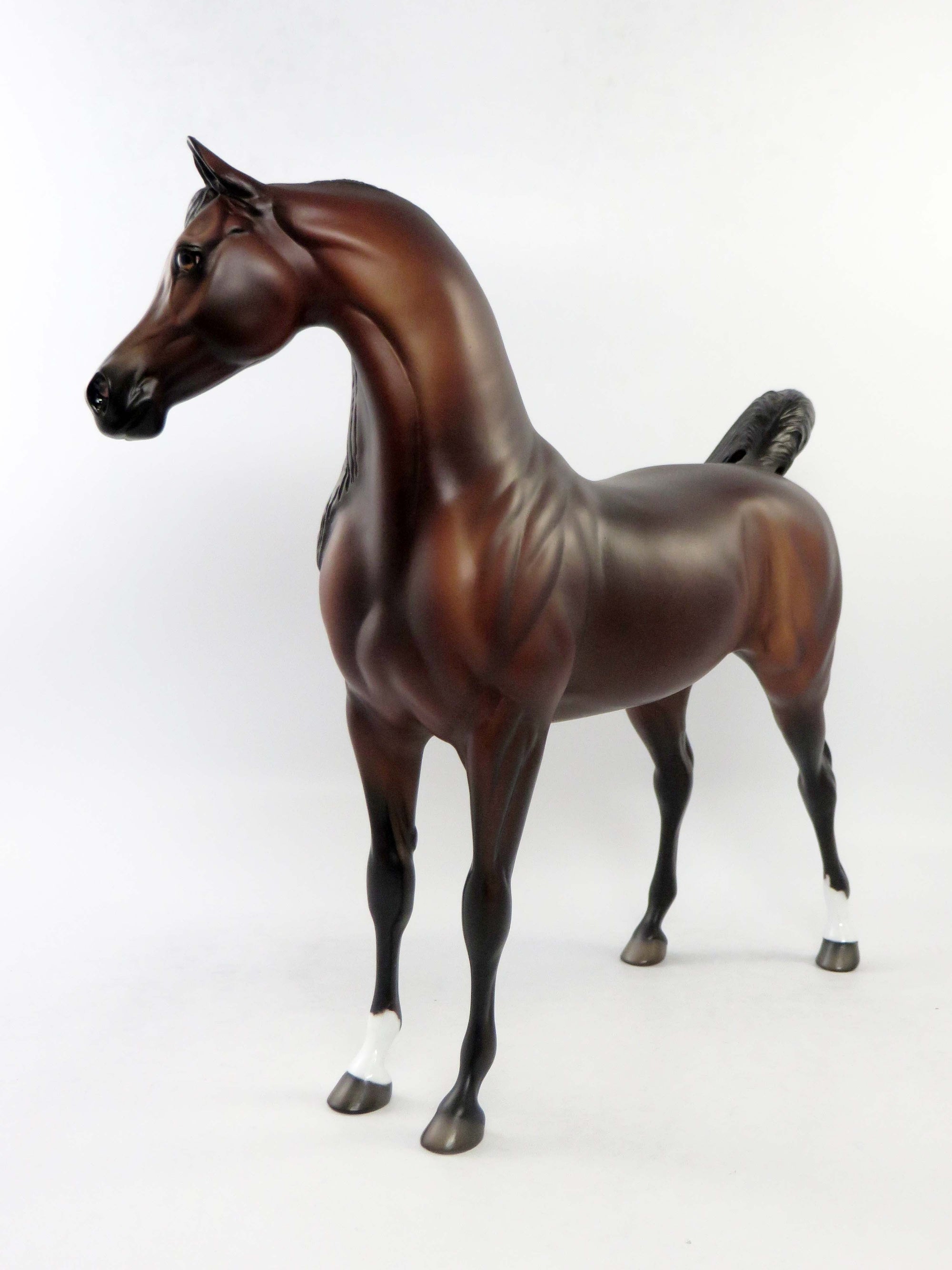 JOJO-OOAK DAPPLE BAY ARABIAN MARE MODEL HORSE BY DAWN QUICK EQ 2018