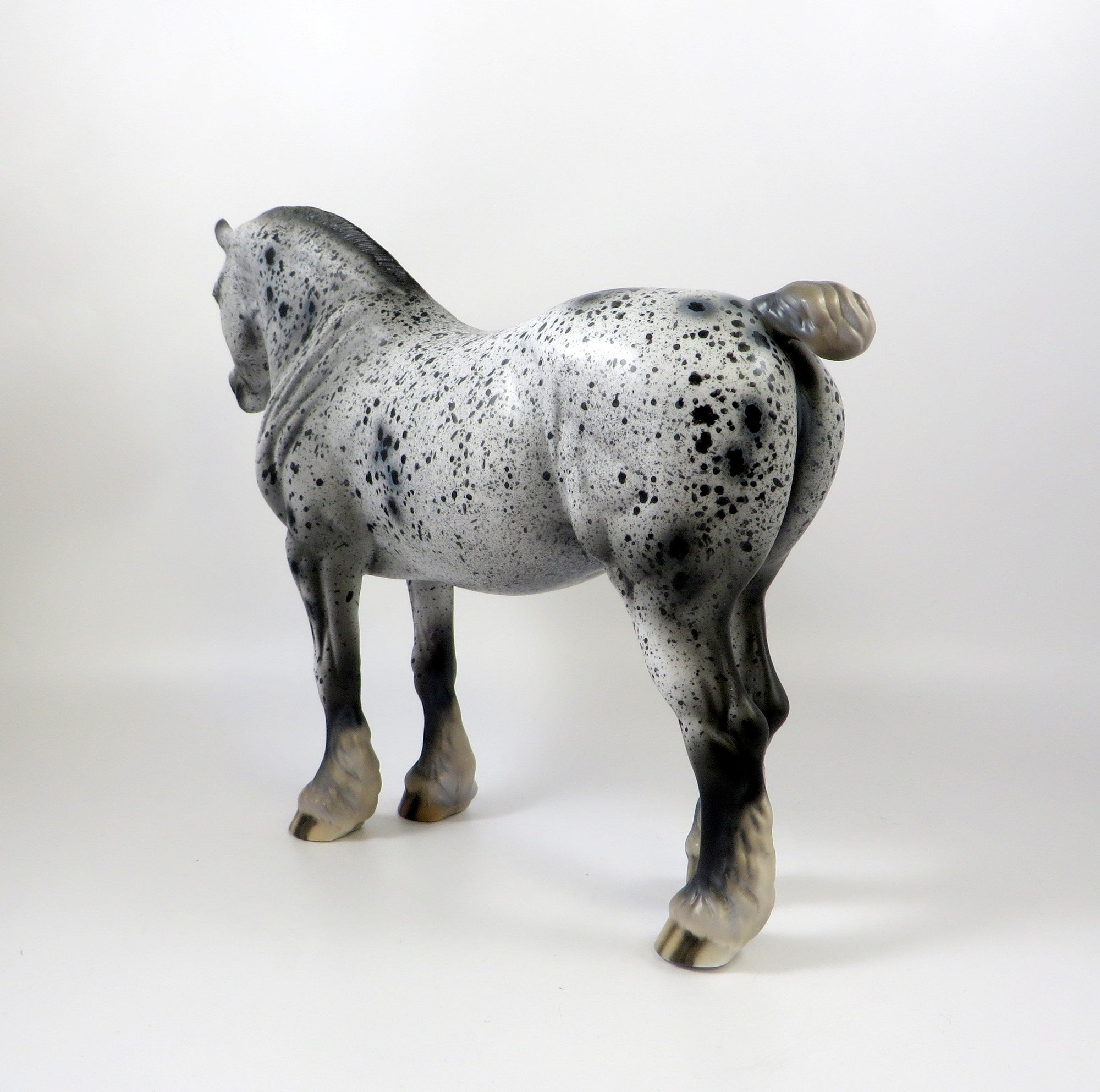 WILMA-OOAK BLACK APPALOOSA HEAVY DRAFT MODEL HORSE 8/6/19