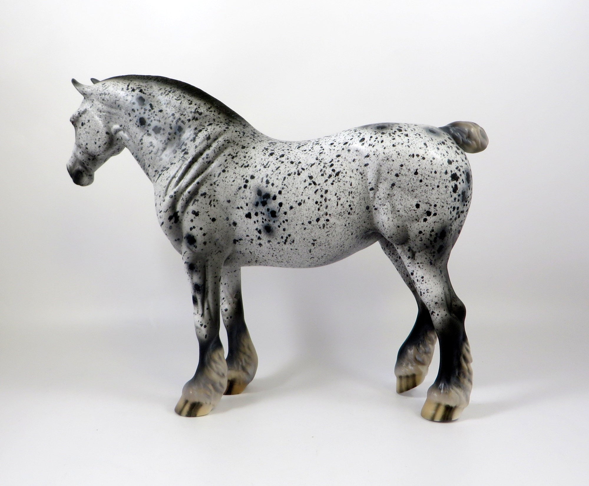 WILMA-OOAK BLACK APPALOOSA HEAVY DRAFT MODEL HORSE 8/6/19