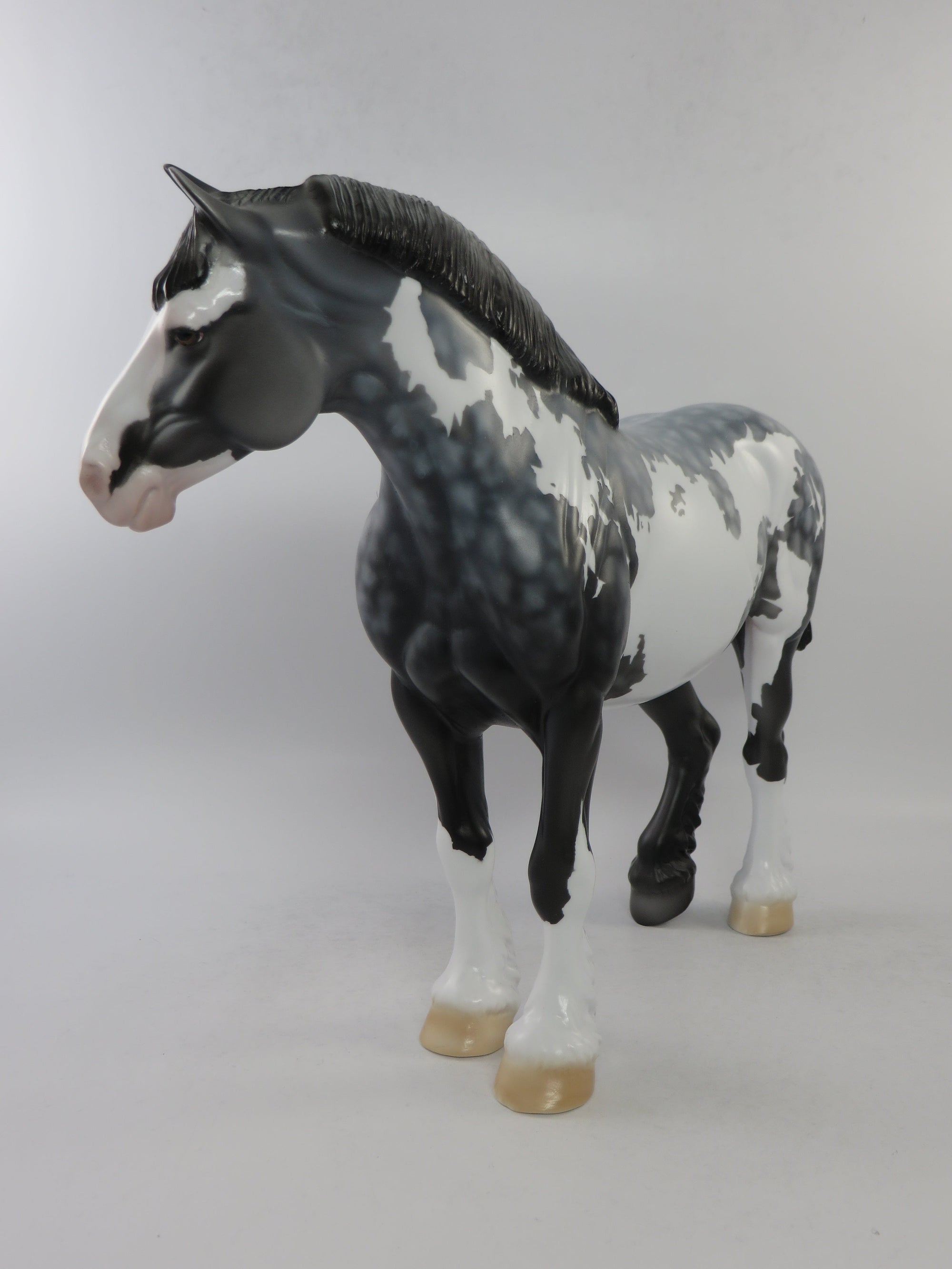 DARA - OOAK STAR DAPPLE GREY OVERO HEAVY DRAFT BUNNY MODEL HORSE BY DAWN QUICK EQ 2018