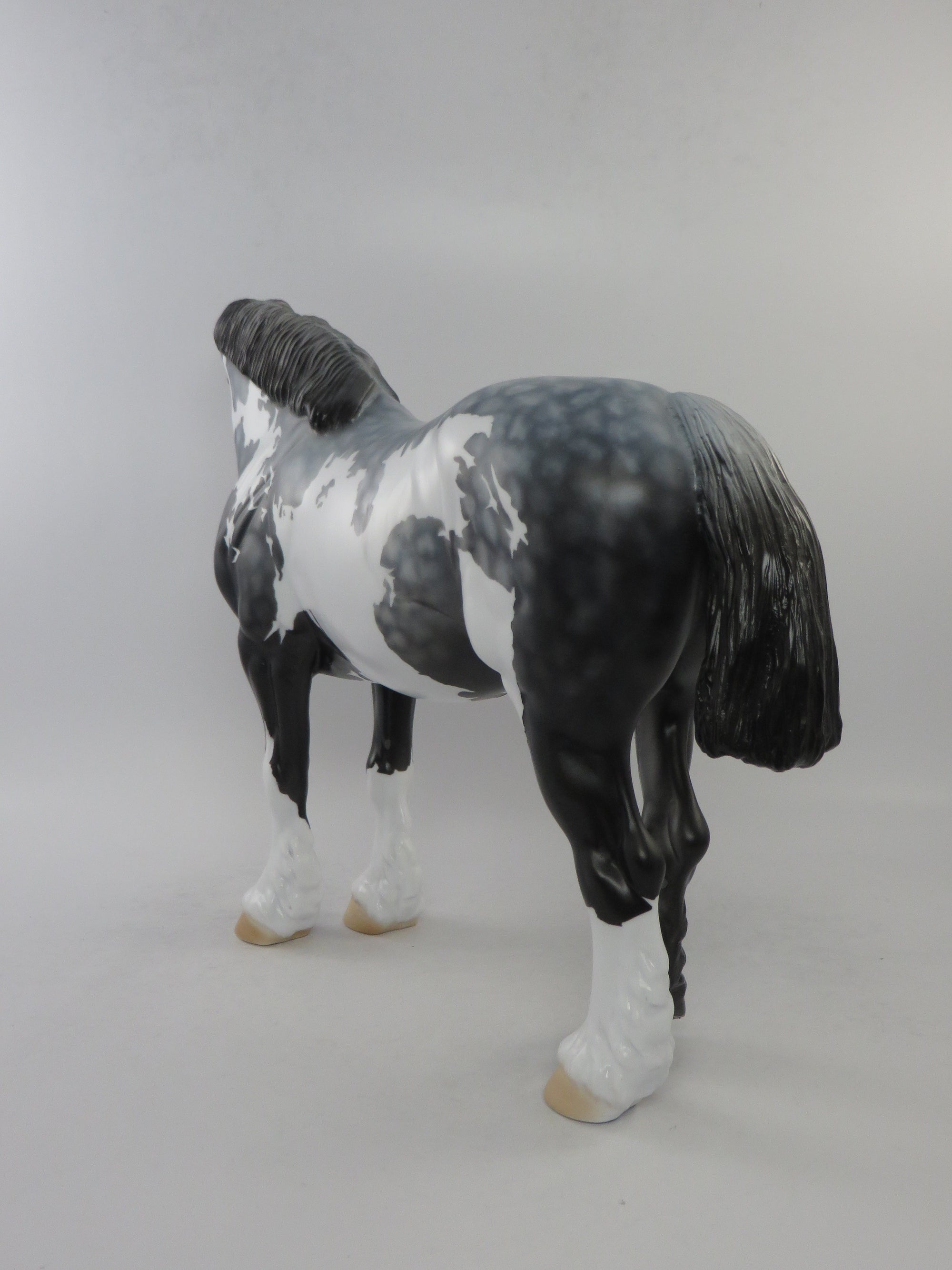 DARA - OOAK STAR DAPPLE GREY OVERO HEAVY DRAFT BUNNY MODEL HORSE BY DAWN QUICK EQ 2018