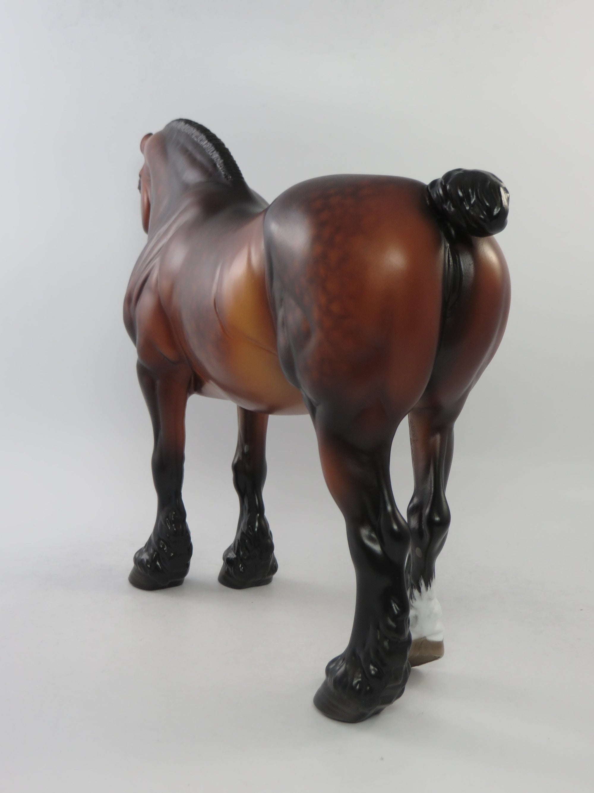 BELLEFONTAINE - OOAK BAY STAR DAPPLE HEAVY DRAFT BUNNY MODEL HORSE BY SHERYL LEISURE EQ 2018