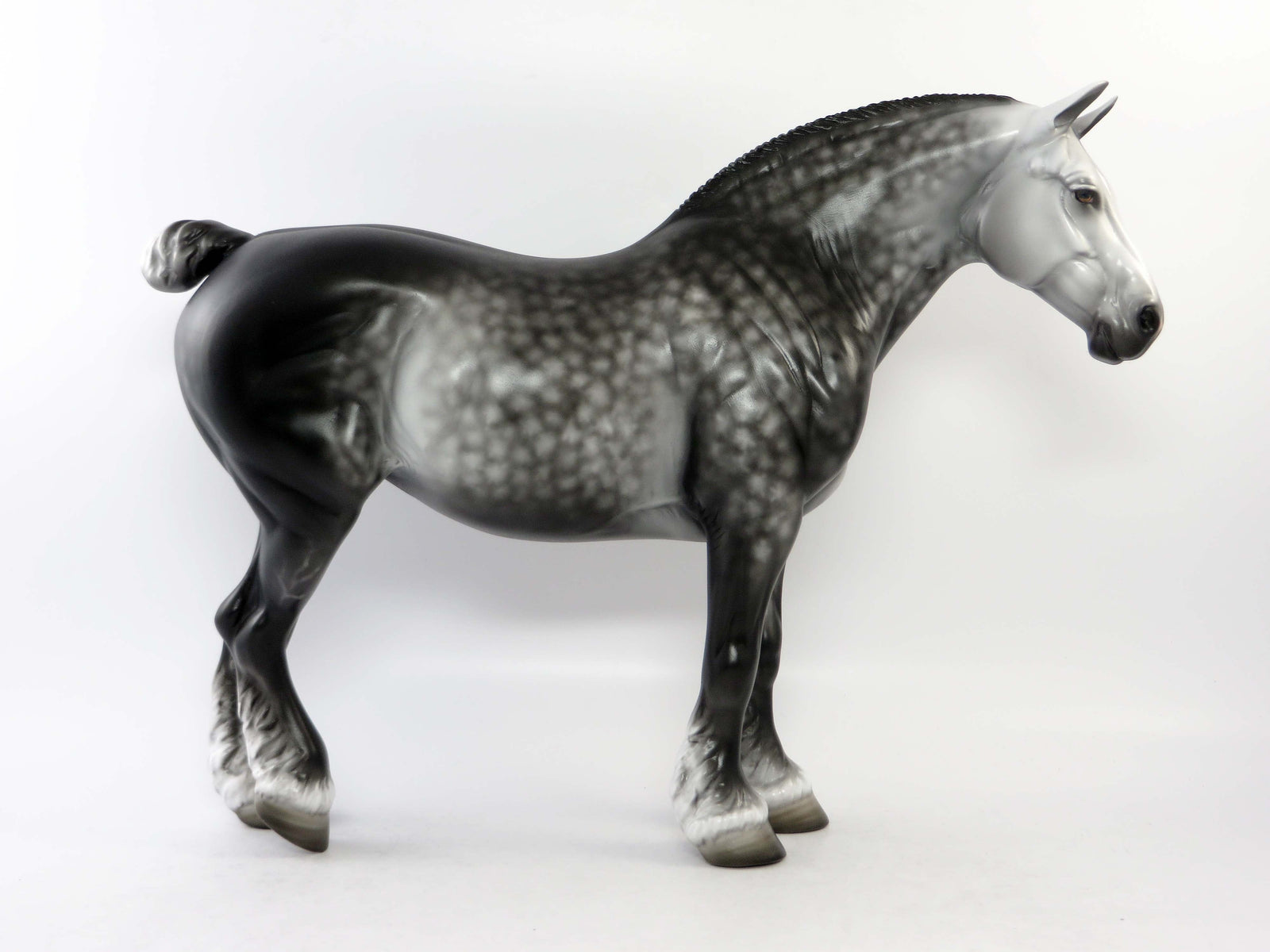 COLUMBIANA - OOAK DARK DAPPLE GREY HEAVY DRAFT BUNNY MODEL HORSE BY SHERYL LEISURE EQ 2018