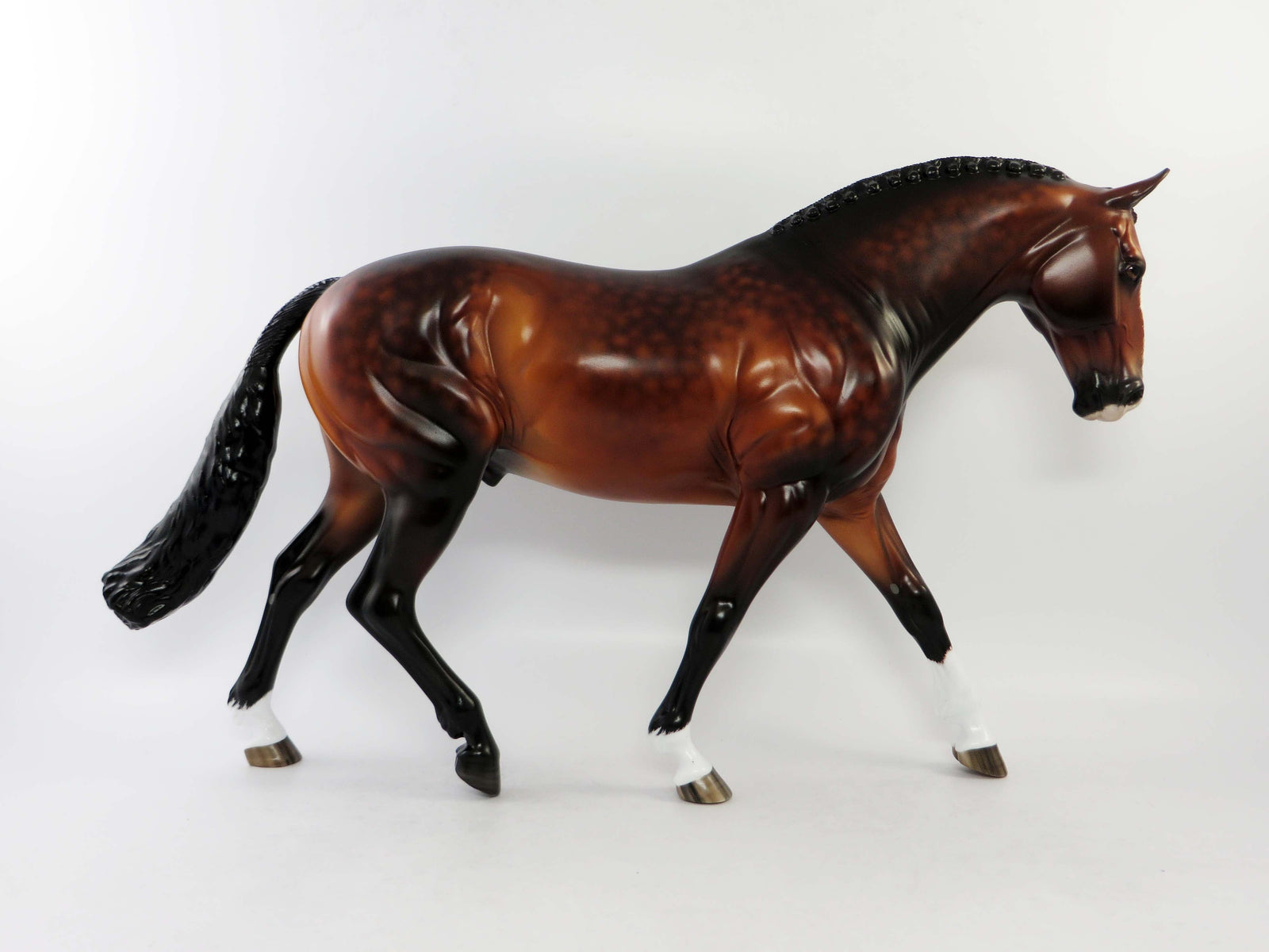 SIDNEY - OOAK STAR DAPPLE BAY IRISH DRAUGHT MODEL HORSE BY SHERYL LEISURE EQ 2018