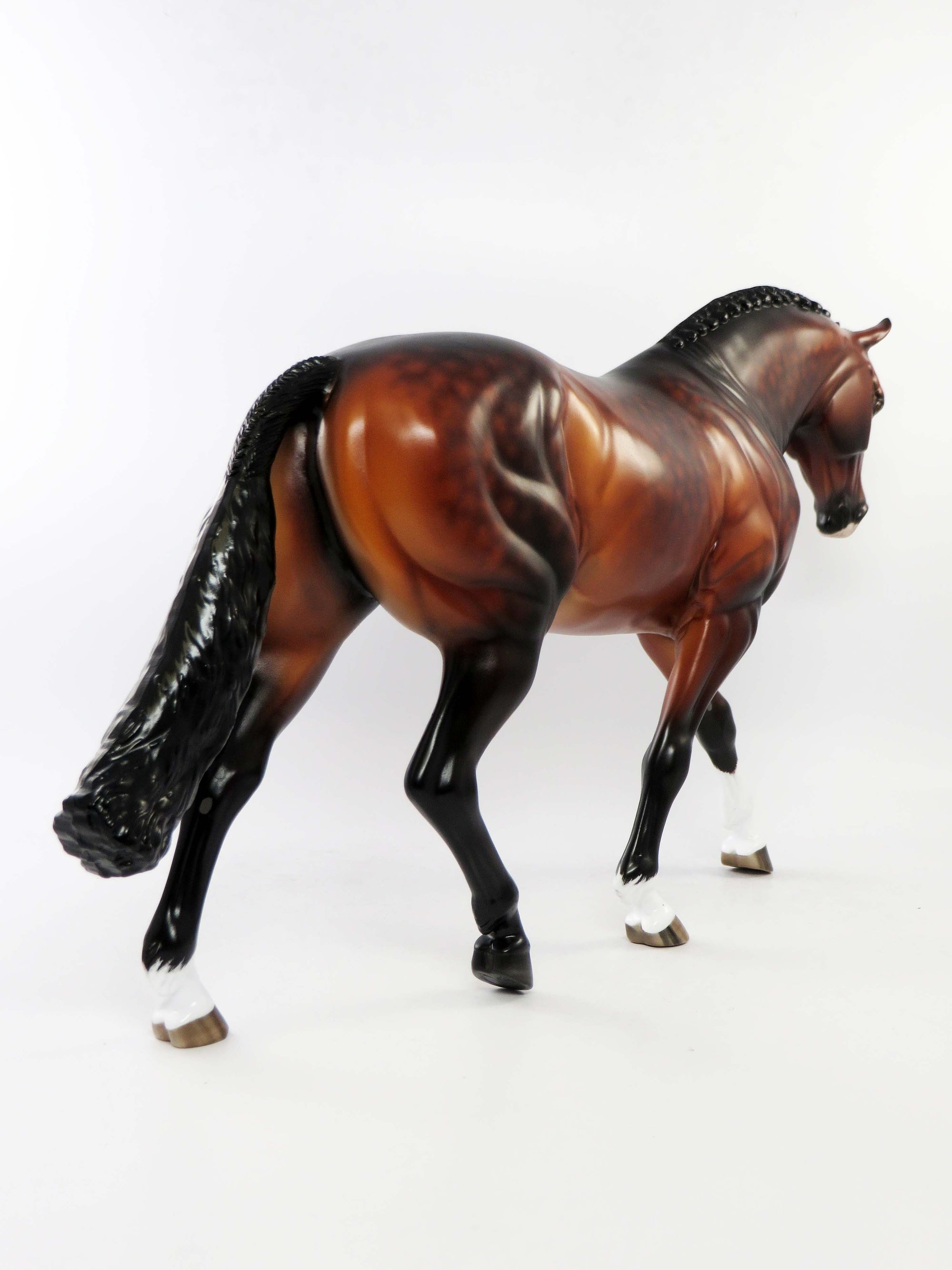 SIDNEY - OOAK STAR DAPPLE BAY IRISH DRAUGHT MODEL HORSE BY SHERYL LEISURE EQ 2018