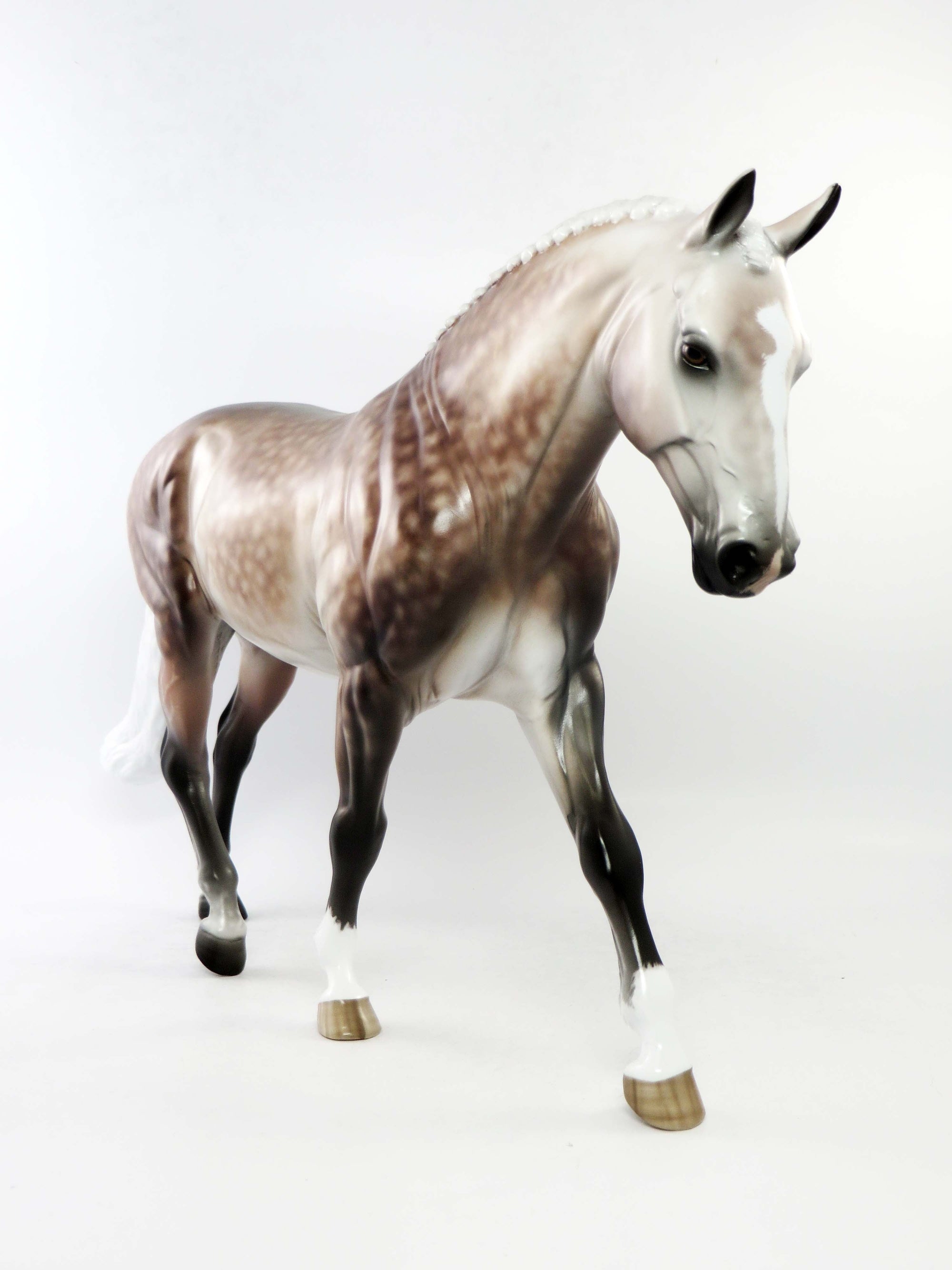 PICKERING - OOAK ROSE STAR DAPPLE GREY IRISH DRAUGHT MODEL HORSE BY SHERYL LEISURE EQ 2018