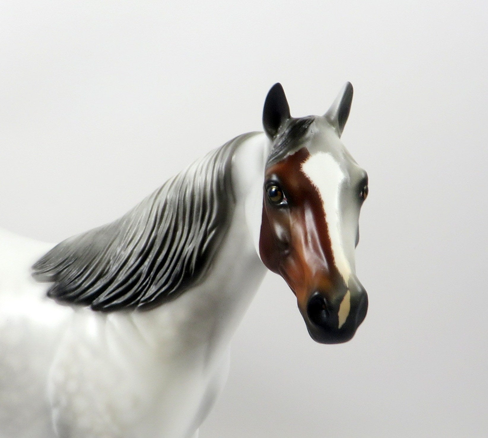 HONEST BROKER-OOAK DAPPLE GREY ISH WITH BLOODY &quot;HIP&quot; MODEL HORSE 8/6/19