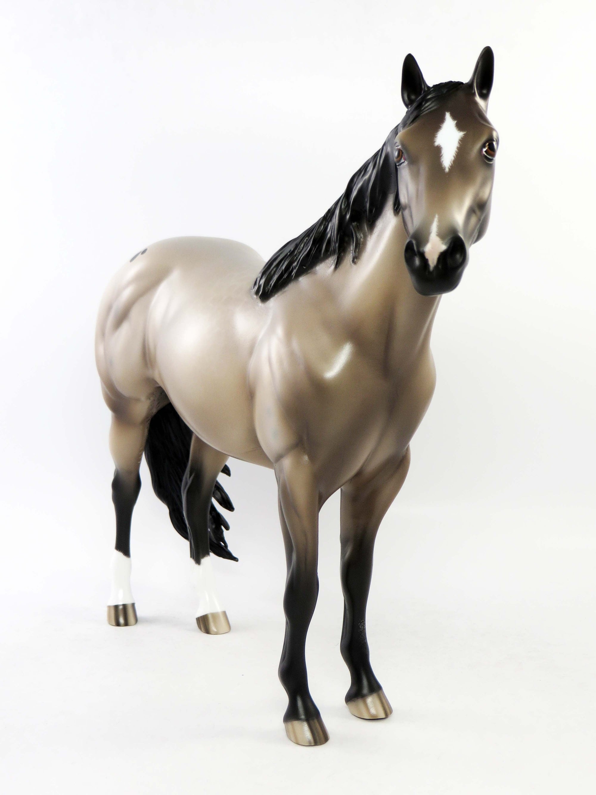 CUYAHOGA-OOAK ETCHED ROAN APPALOOSA  ISH MODEL HORSE BY SHERYL LEISURE EQ 2018