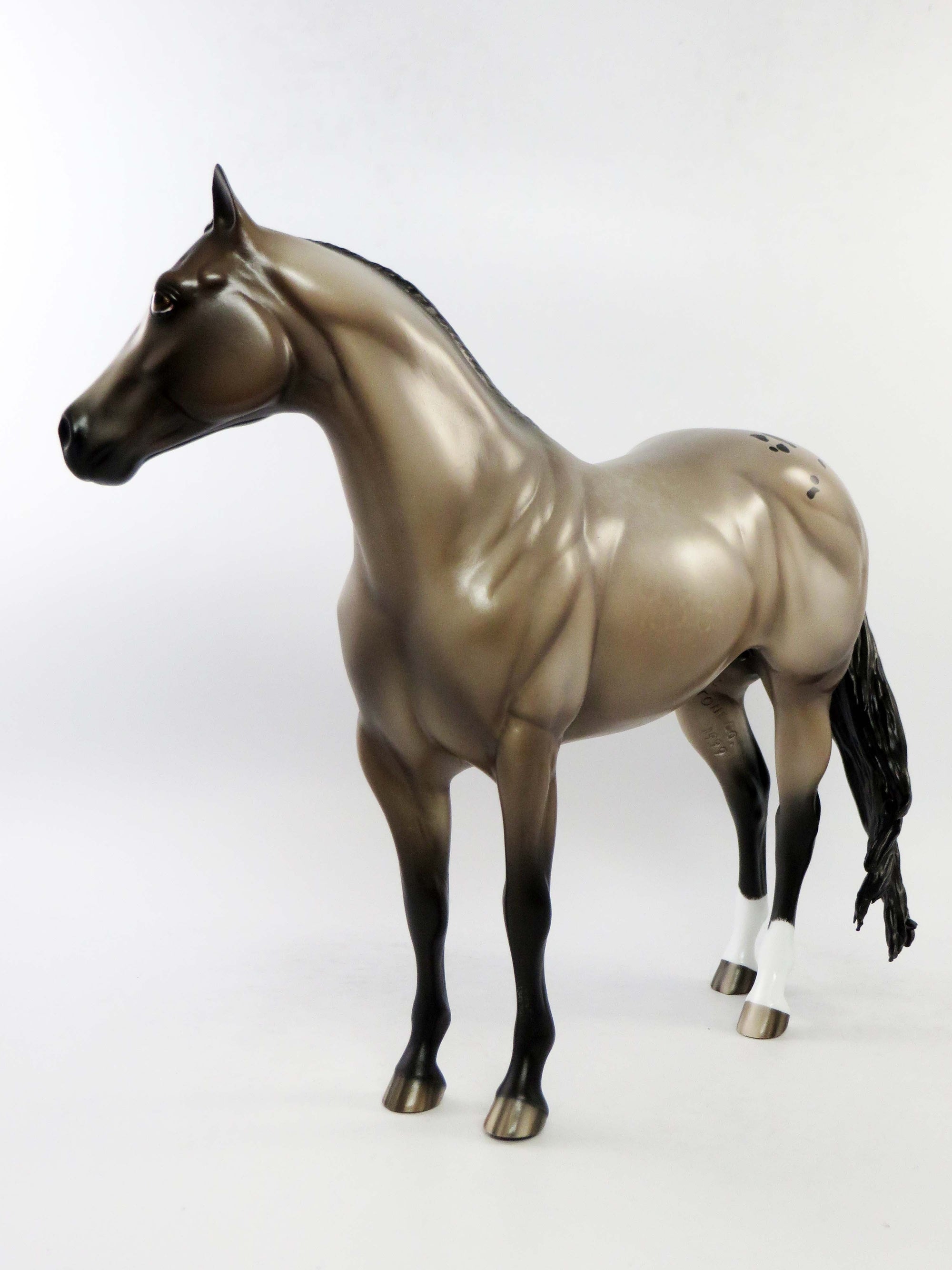 CUYAHOGA-OOAK ETCHED ROAN APPALOOSA  ISH MODEL HORSE BY SHERYL LEISURE EQ 2018