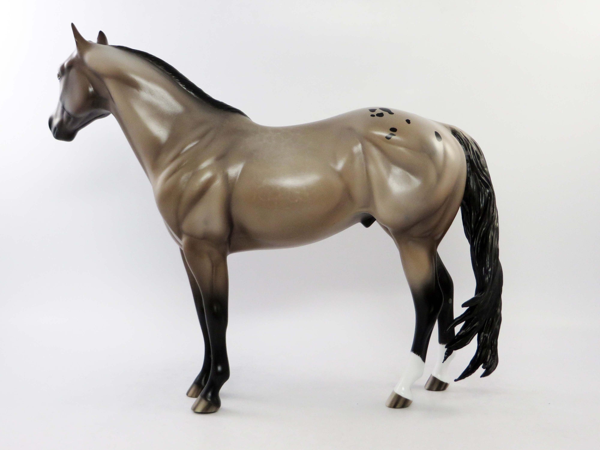 CUYAHOGA-OOAK ETCHED ROAN APPALOOSA  ISH MODEL HORSE BY SHERYL LEISURE EQ 2018