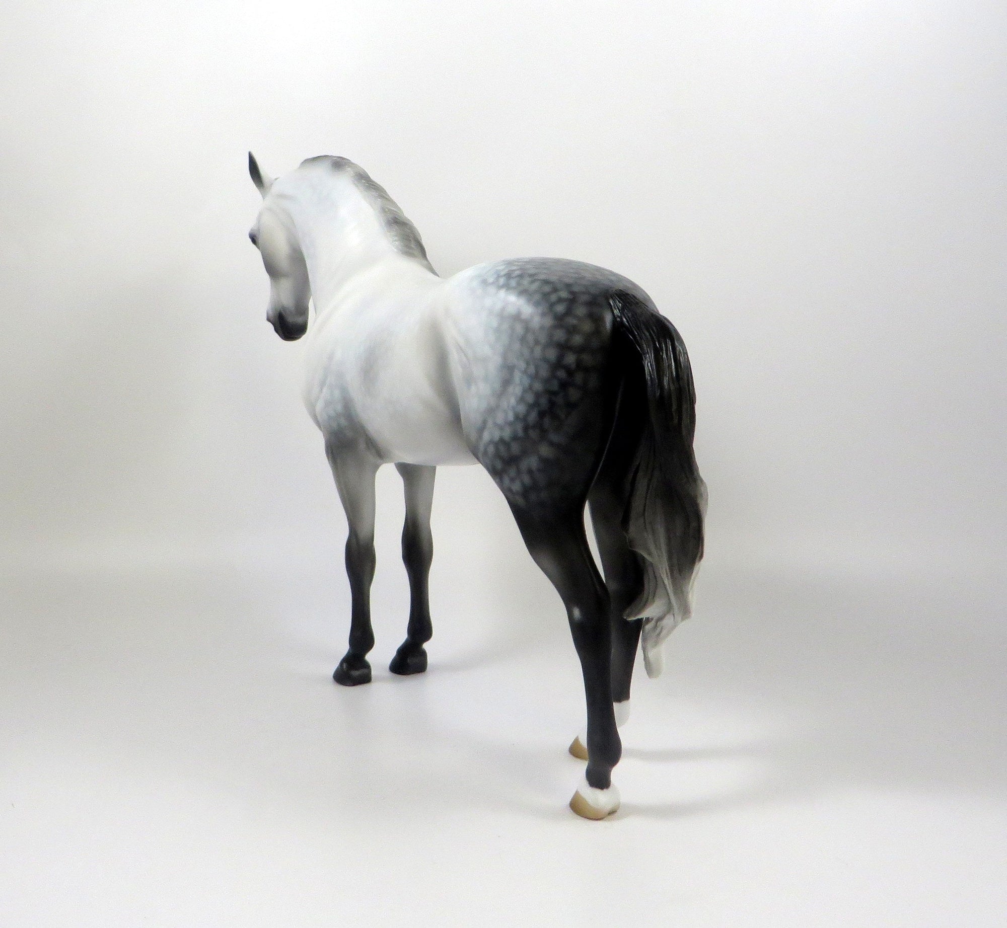 MADE YOU LOOK-OOAK STAR DAPPLE GREY ANDALUSIAN MODEL HORSE 8/6/19