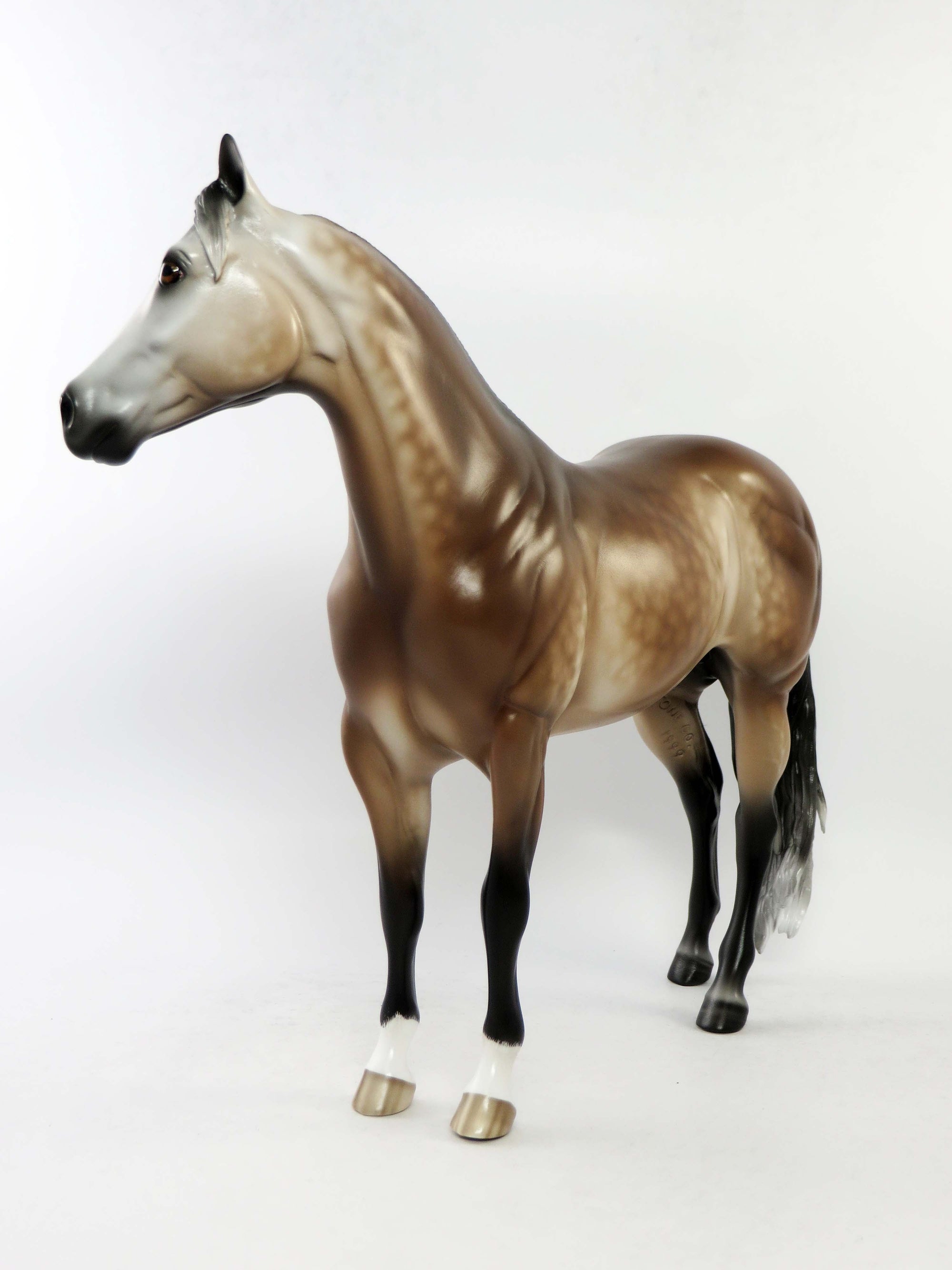 TRENTON - OOAK DAPPLE BAY GOING GREY ISH MODEL HORSE BY SHERYL LEISURE EQ 2018