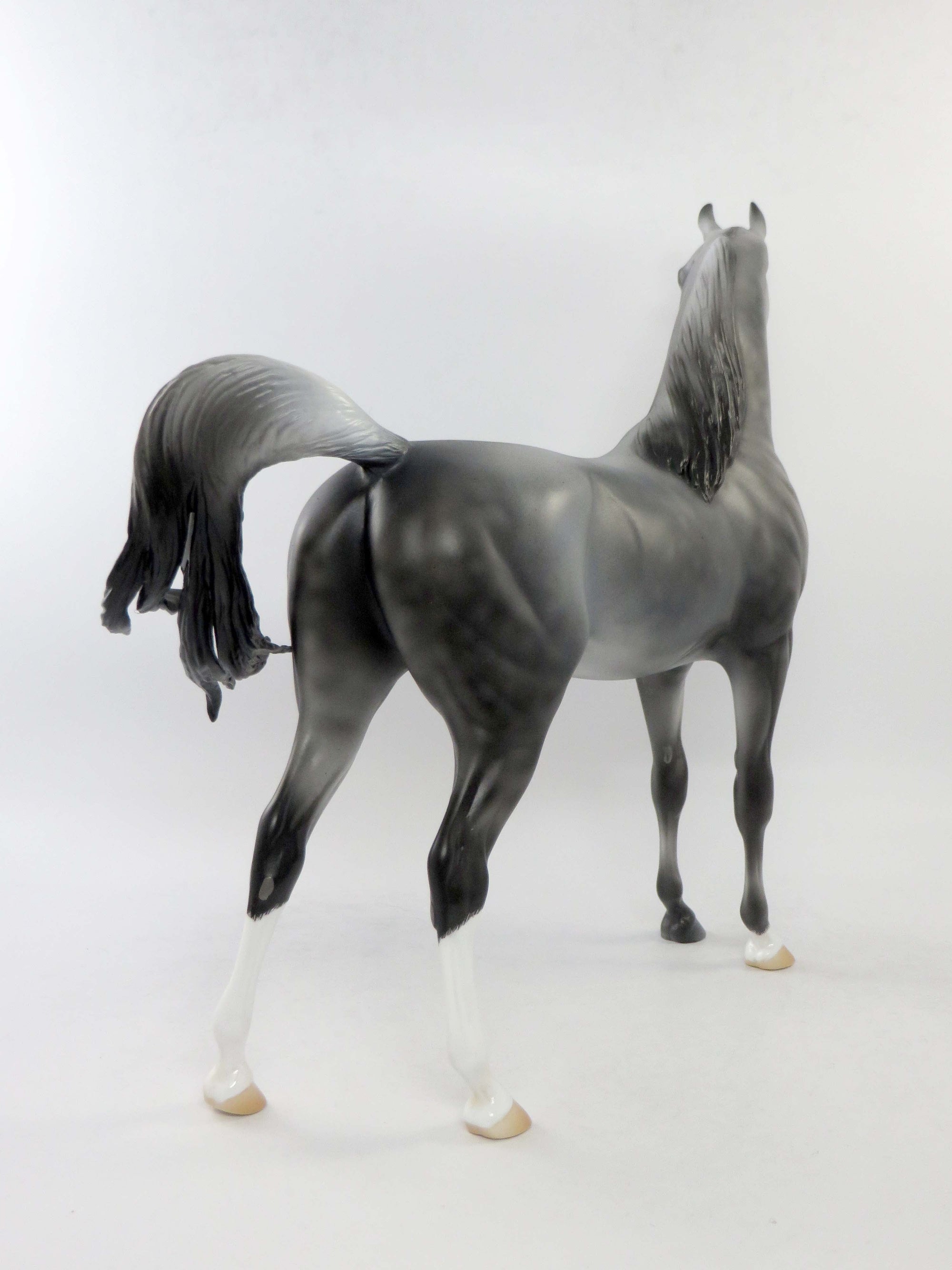 JAMIE-OOAK DAPPLE GREY ARABIAN MODEL HORSE BY DAWN QUICK EQ 2018