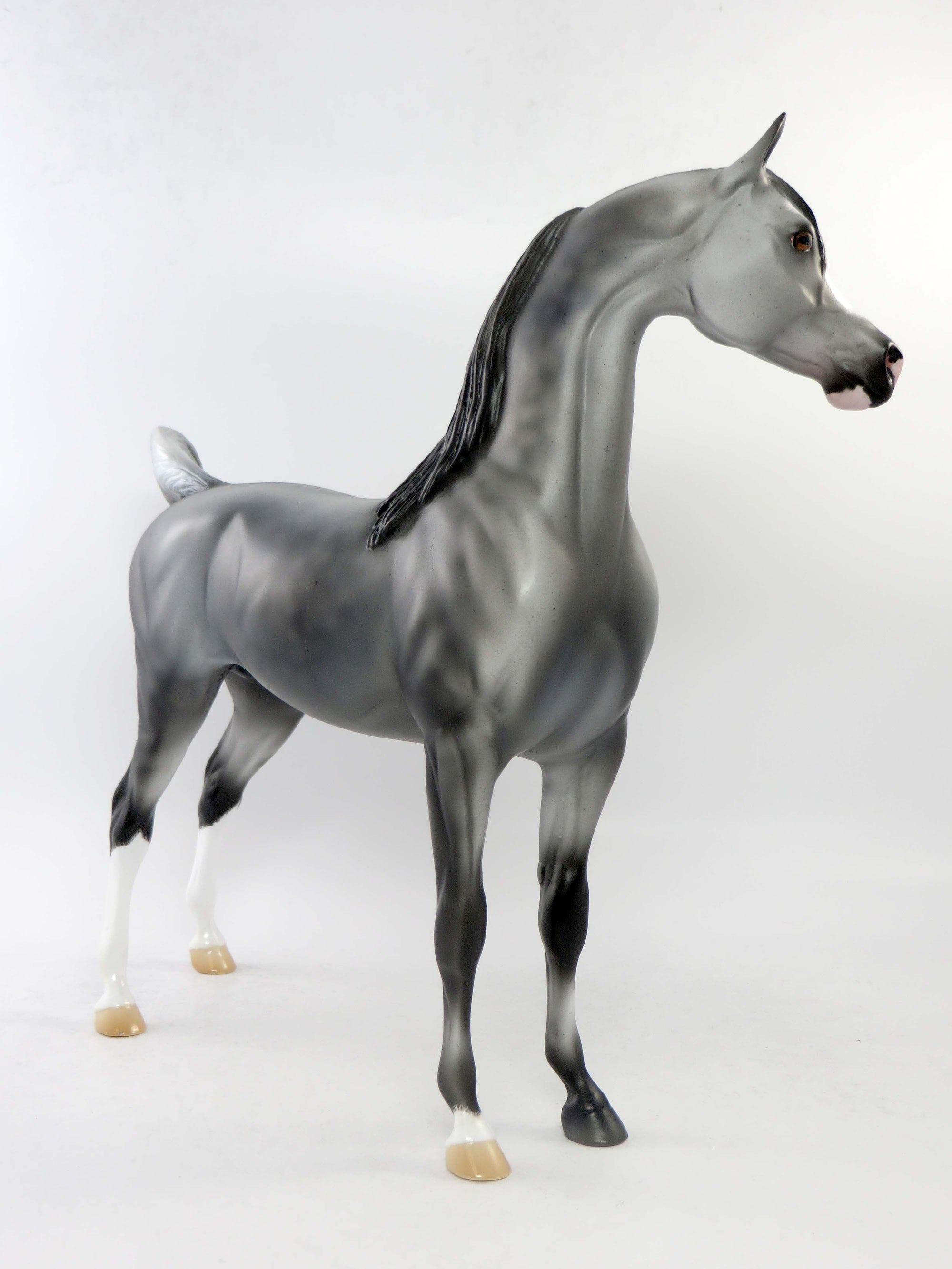 JAMIE-OOAK DAPPLE GREY ARABIAN MODEL HORSE BY DAWN QUICK EQ 2018