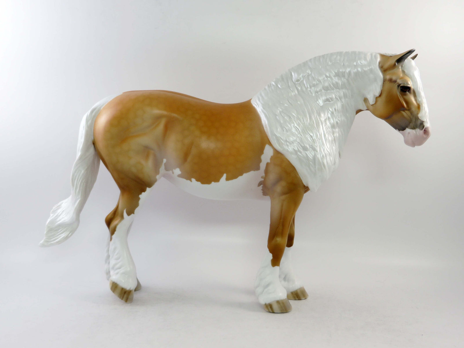 MONA-OOAK DAPPLE PALOMINO PINTO CUSTOM HEAVY DRAFT MARE MODEL HORSE BY DAWN QUICK EQ 2018