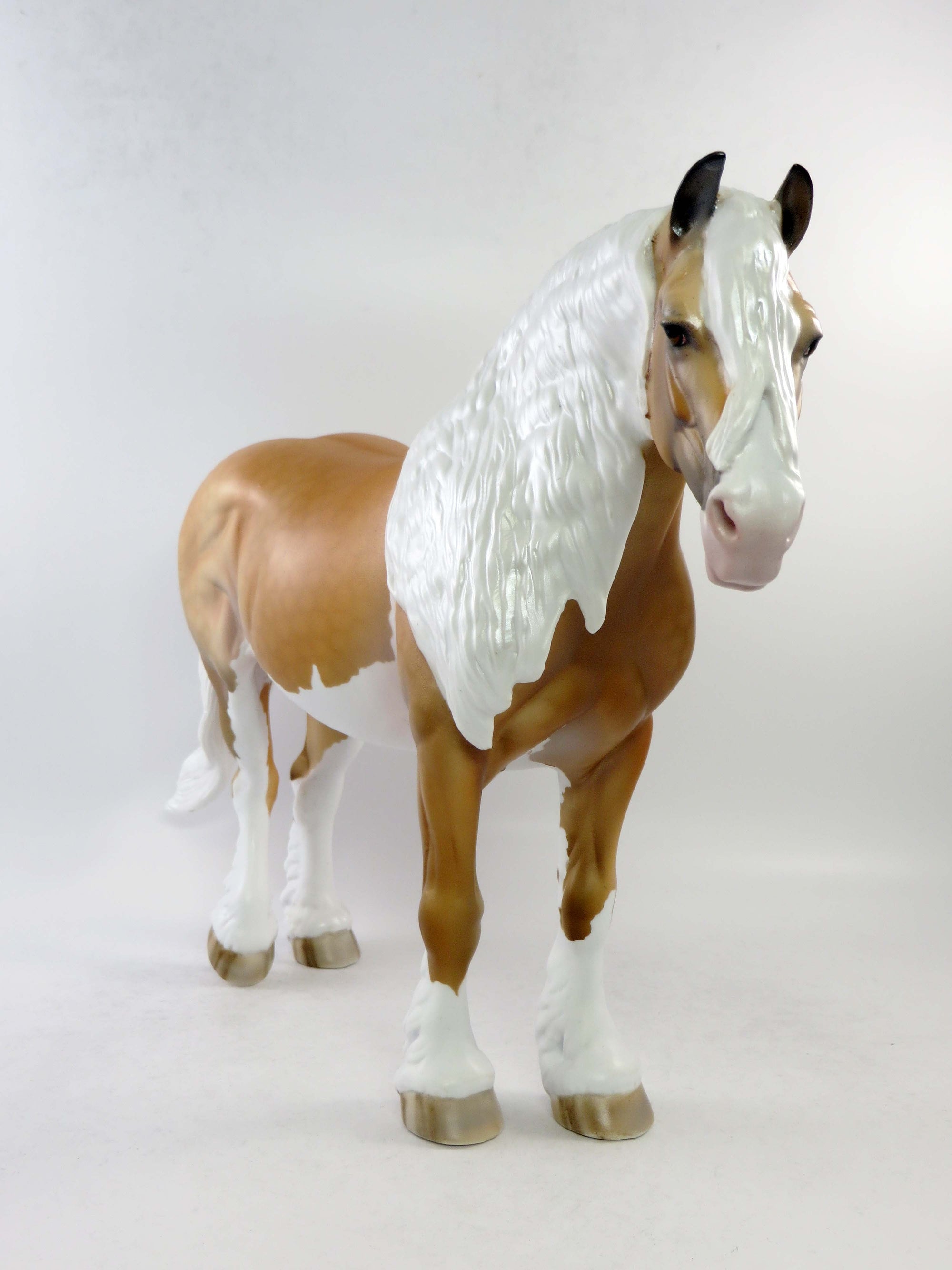 MONA-OOAK DAPPLE PALOMINO PINTO CUSTOM HEAVY DRAFT MARE MODEL HORSE BY DAWN QUICK EQ 2018