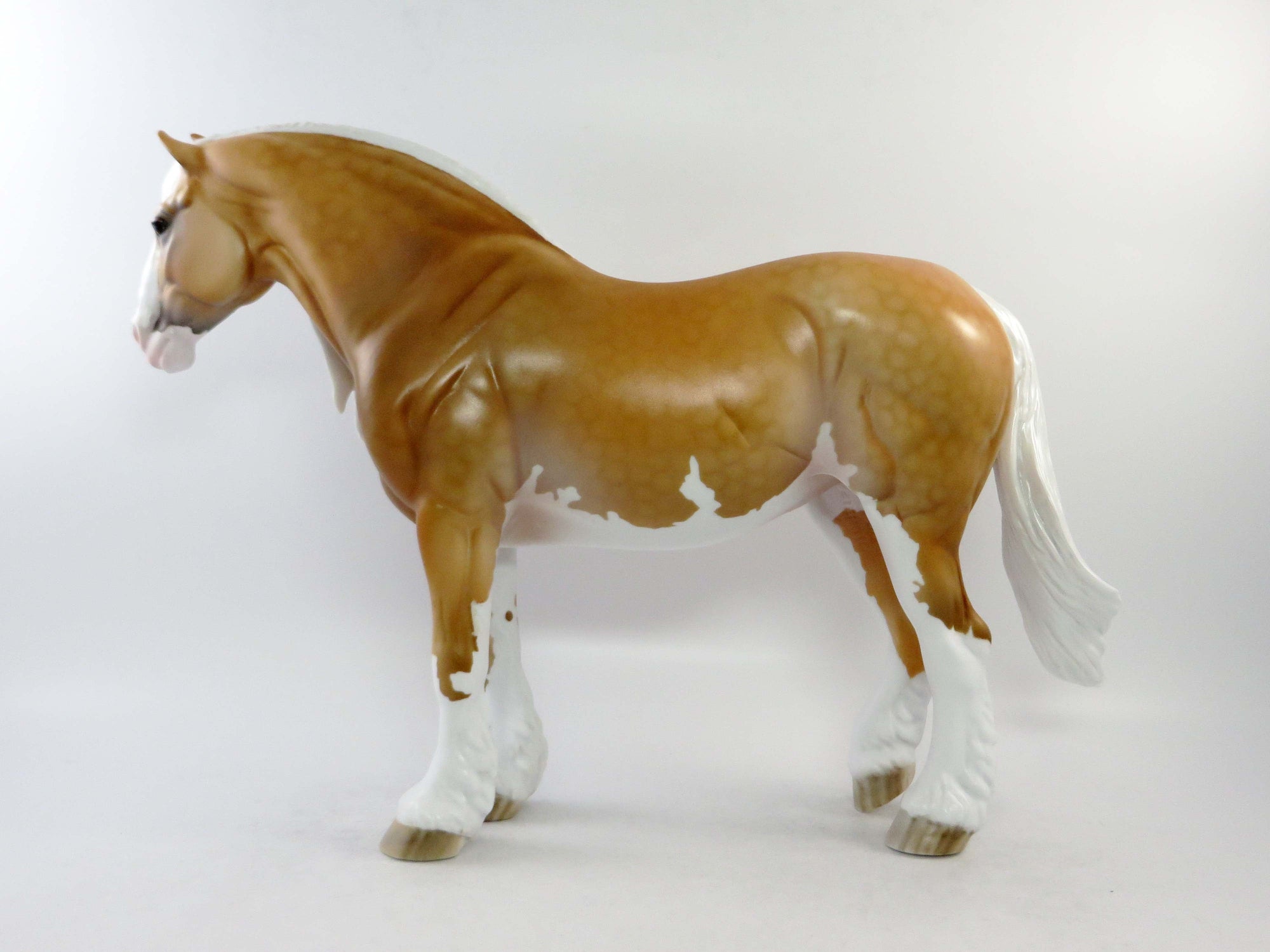 MONA-OOAK DAPPLE PALOMINO PINTO CUSTOM HEAVY DRAFT MARE MODEL HORSE BY DAWN QUICK EQ 2018