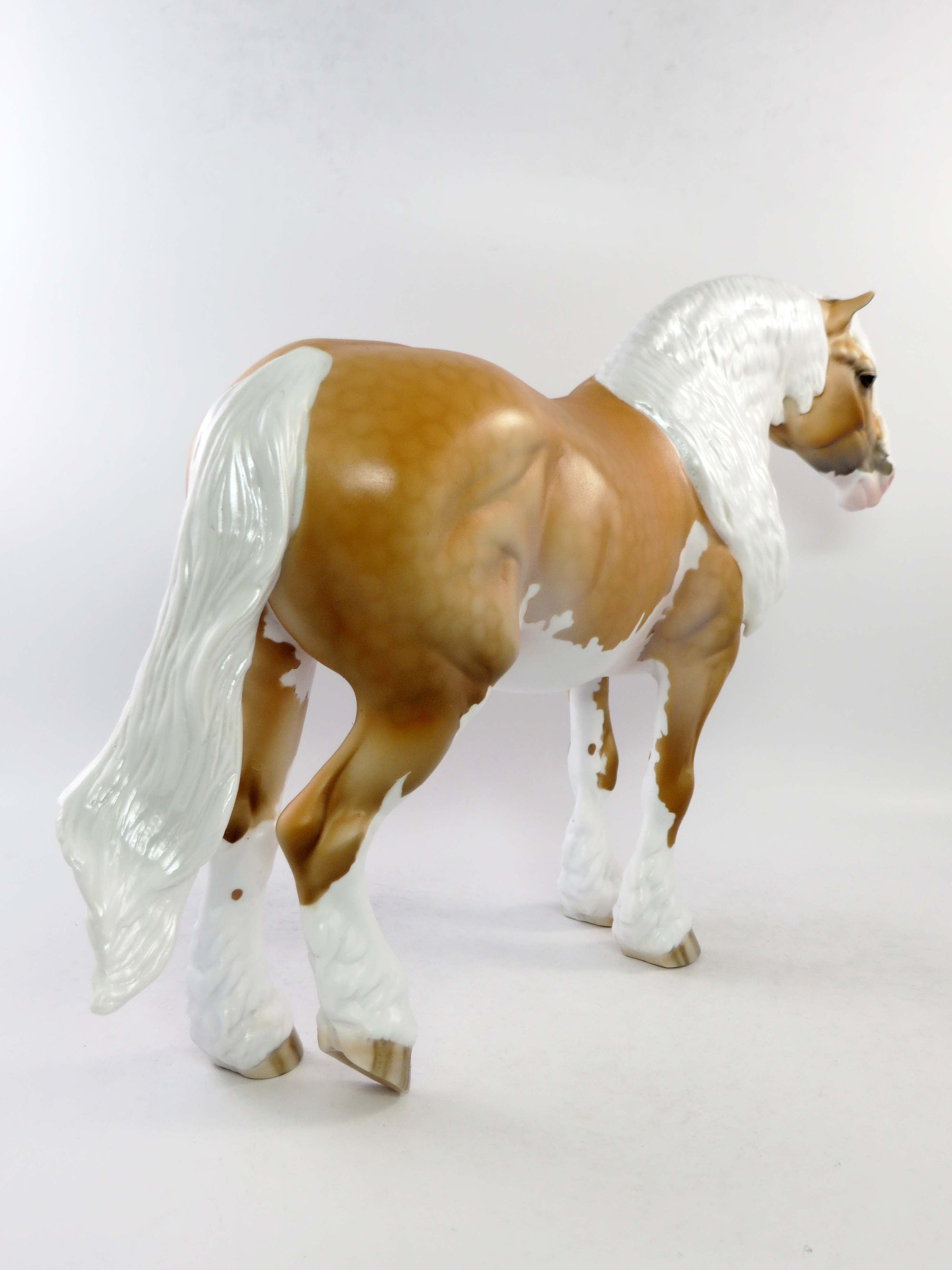 MONA-OOAK DAPPLE PALOMINO PINTO CUSTOM HEAVY DRAFT MARE MODEL HORSE BY DAWN QUICK EQ 2018