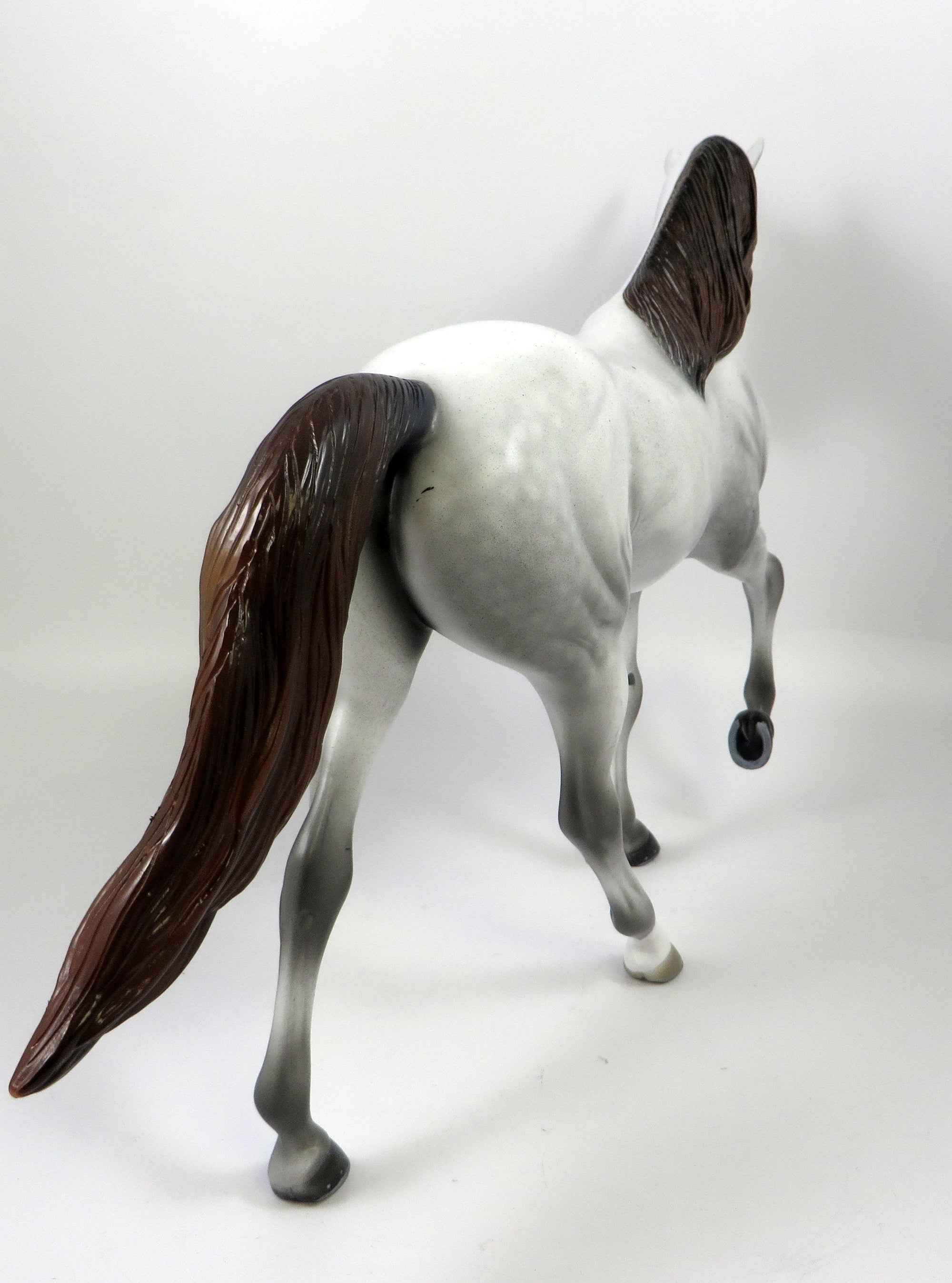 RIBBON DANCER-OOAK DAPPLE GREY TENNESSEE WALKER MODEL HORSE 8/15/19